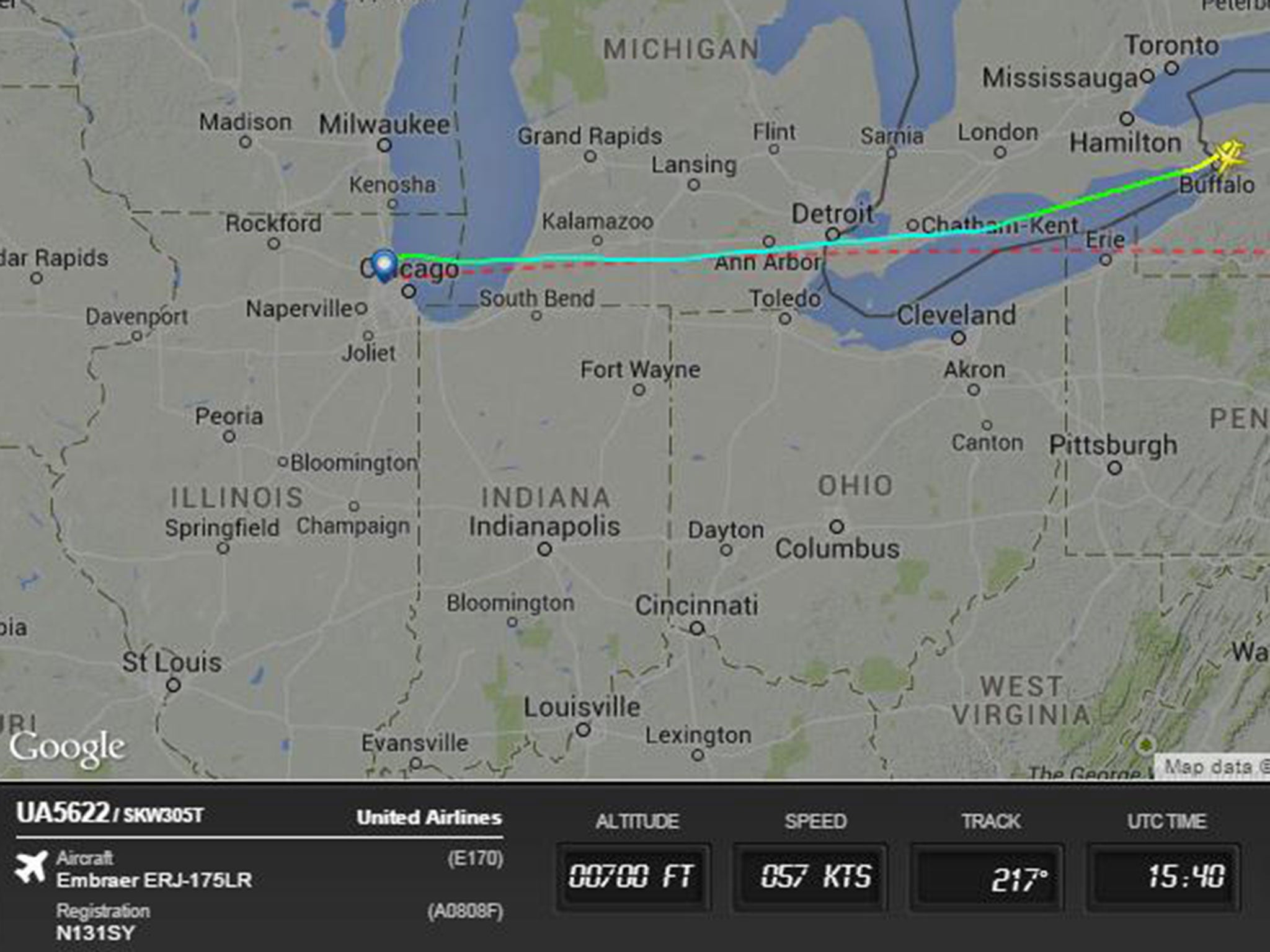 The plane dropped nearly 30,000 ft in three minutes (Flight Tracker)