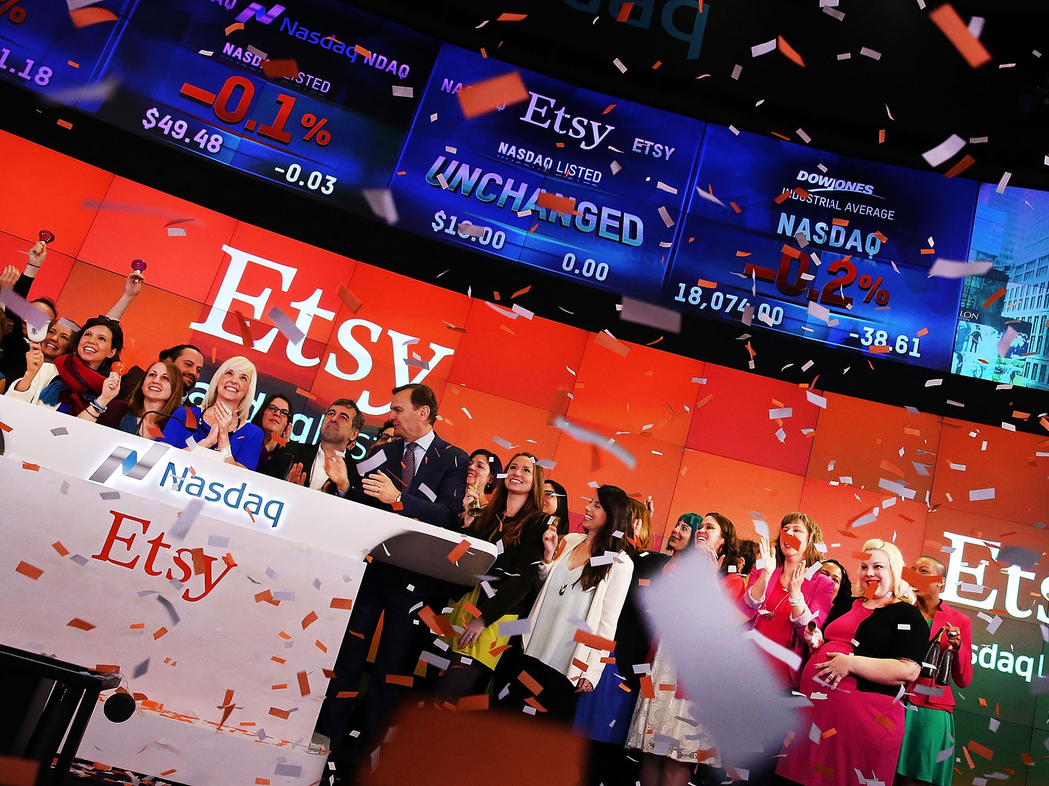 Orange is the new black: Etsy is floated on the New York Stock Exchange amid much fanfare on 16 April. The site has 1.4 million sellers