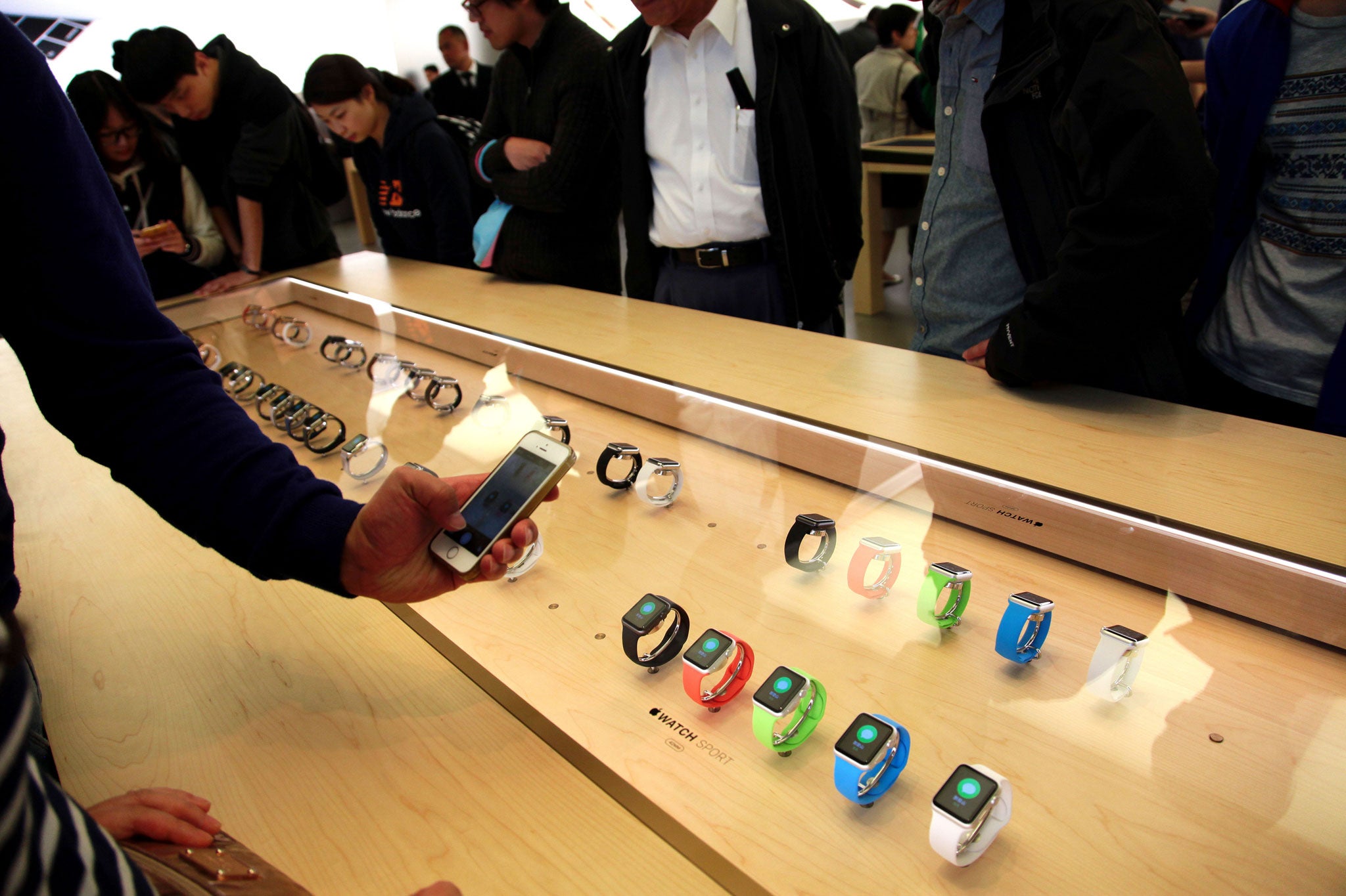 The Apple Watch went on display in Apple stores earlier this month (Getty)