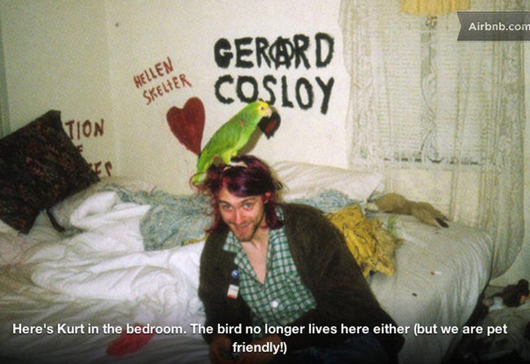 A picture of Cobain on the apartment's listing (Airbnb/Brandon Kleinman)