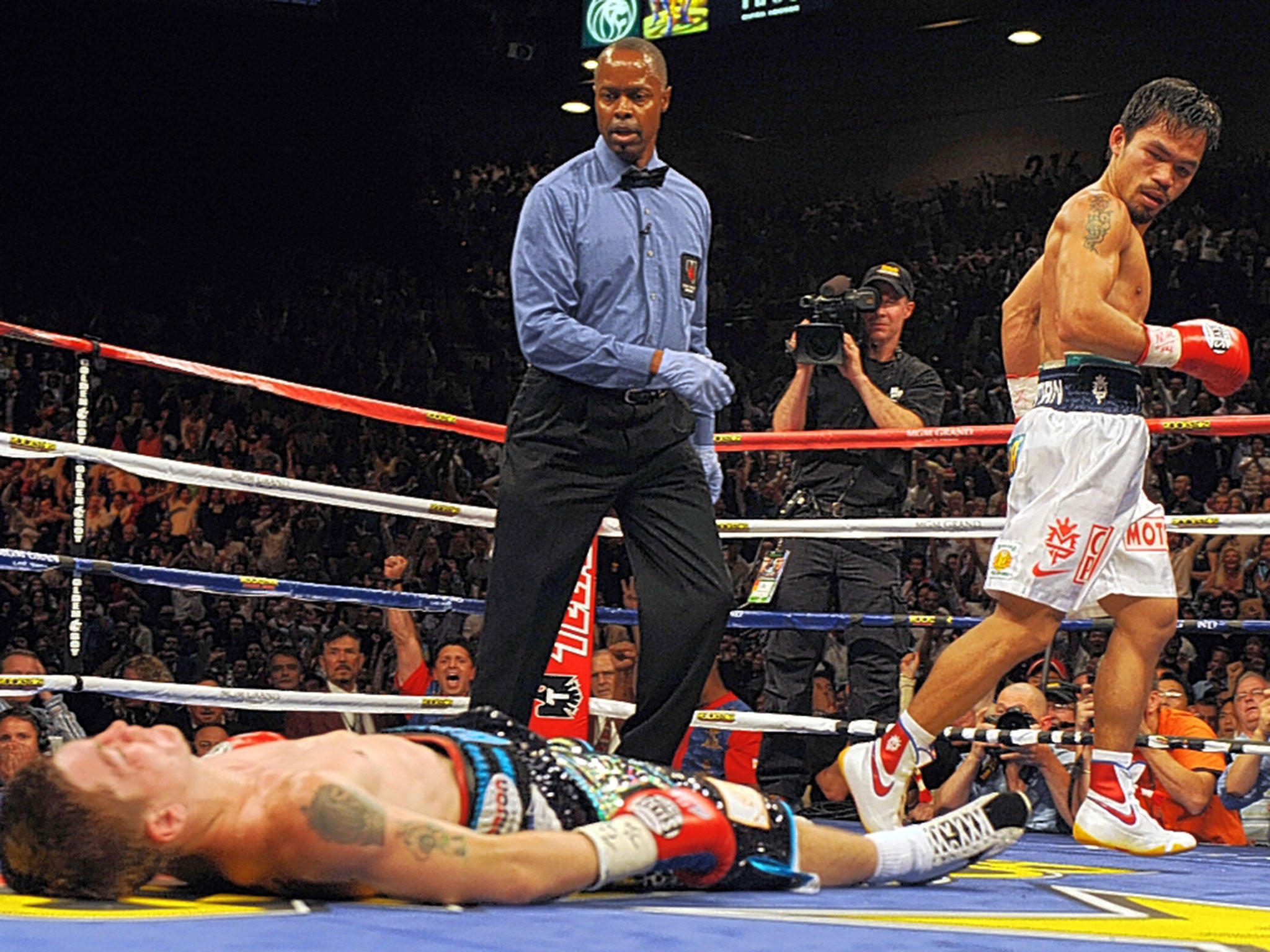 Hatton after being knocked out by Manny Pacquiao in 2009