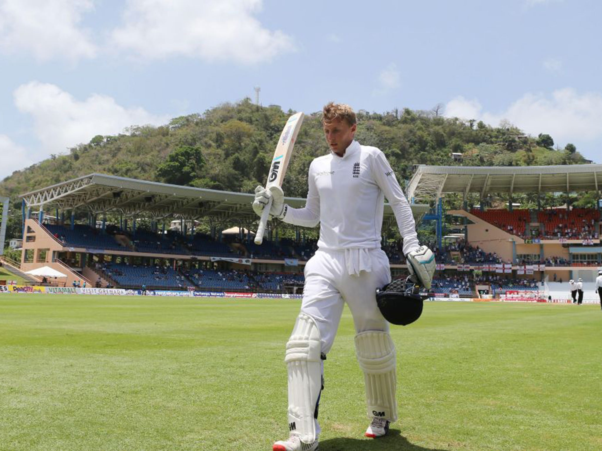 Joe Root walks off after making 182 not out