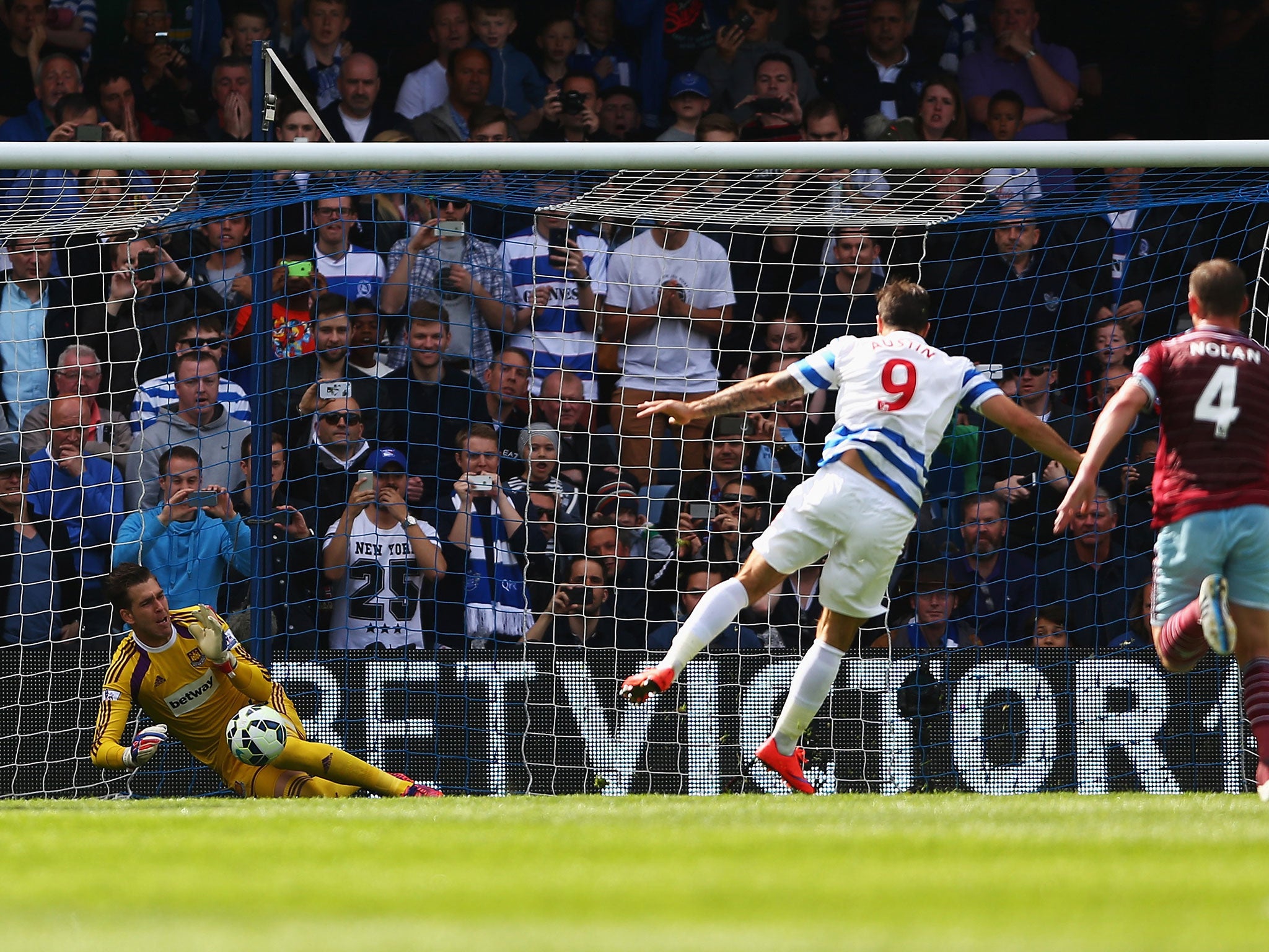 Adrian saves Charlie Austin's penalty