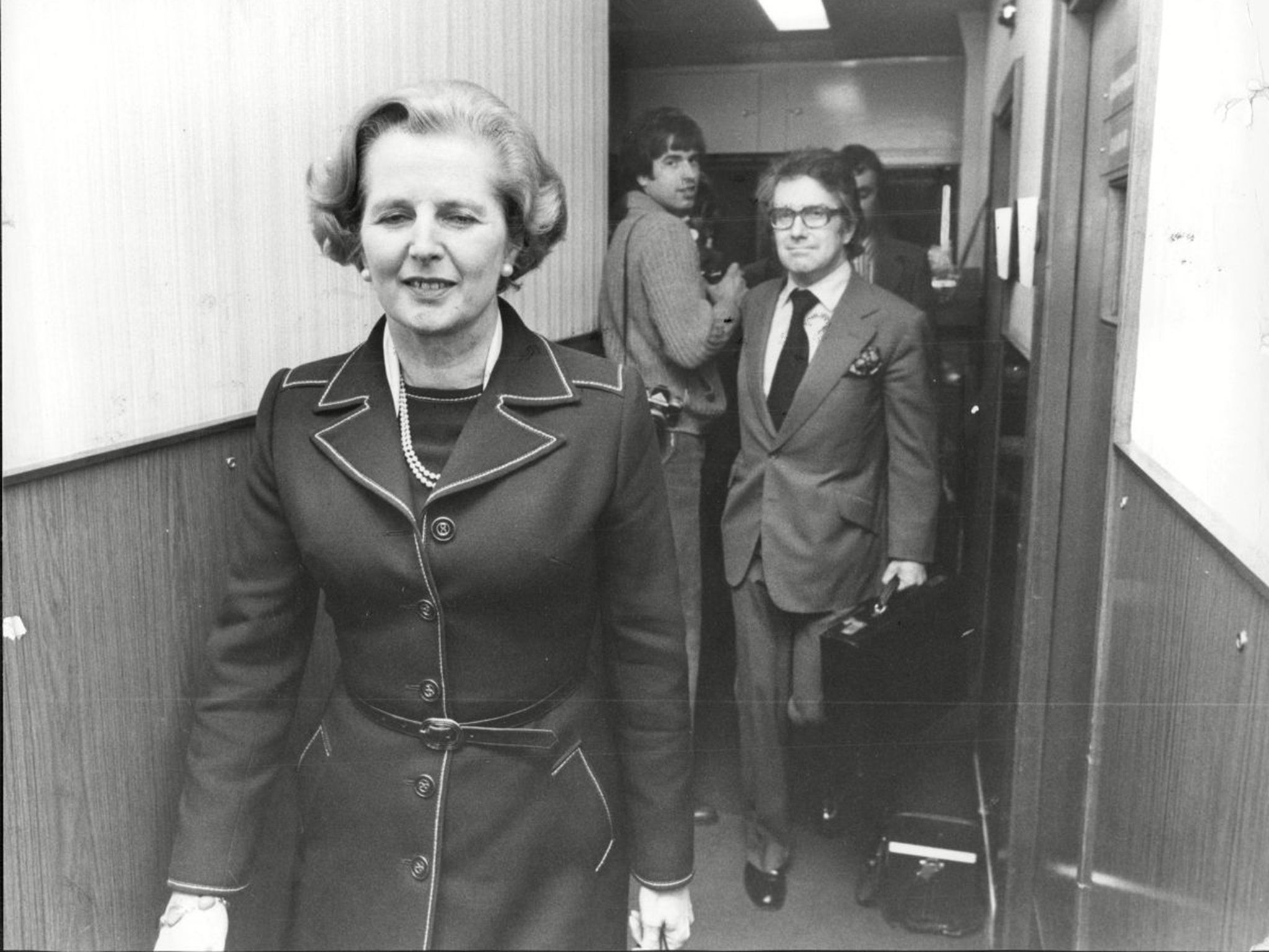 Margaret Thatcher, with her director of publicity Sir Gordon Reece, who helped her and the Tory Party to victory in 1979