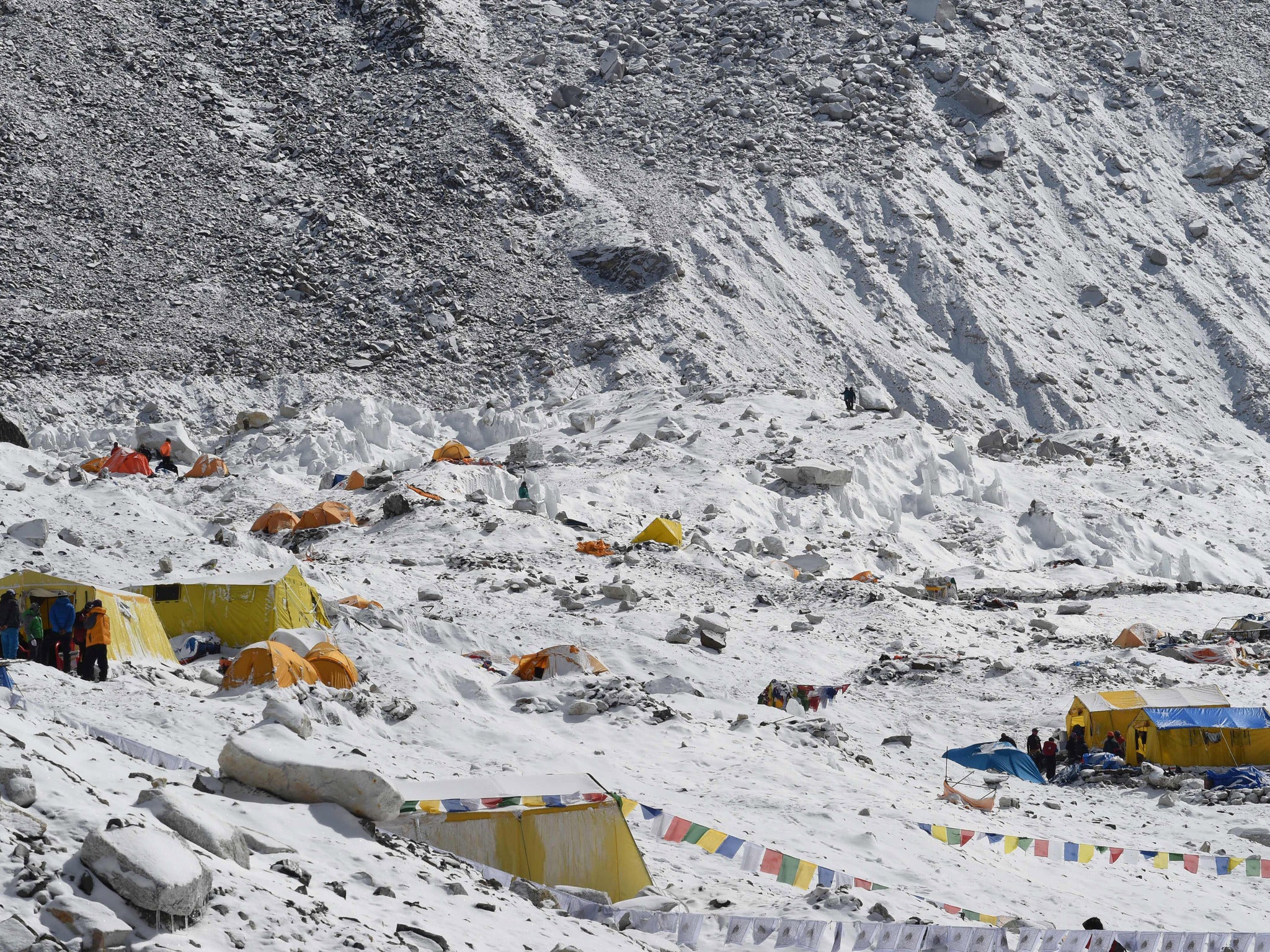 Everest was struck by a number of avalanches following the earthquake (Getty)