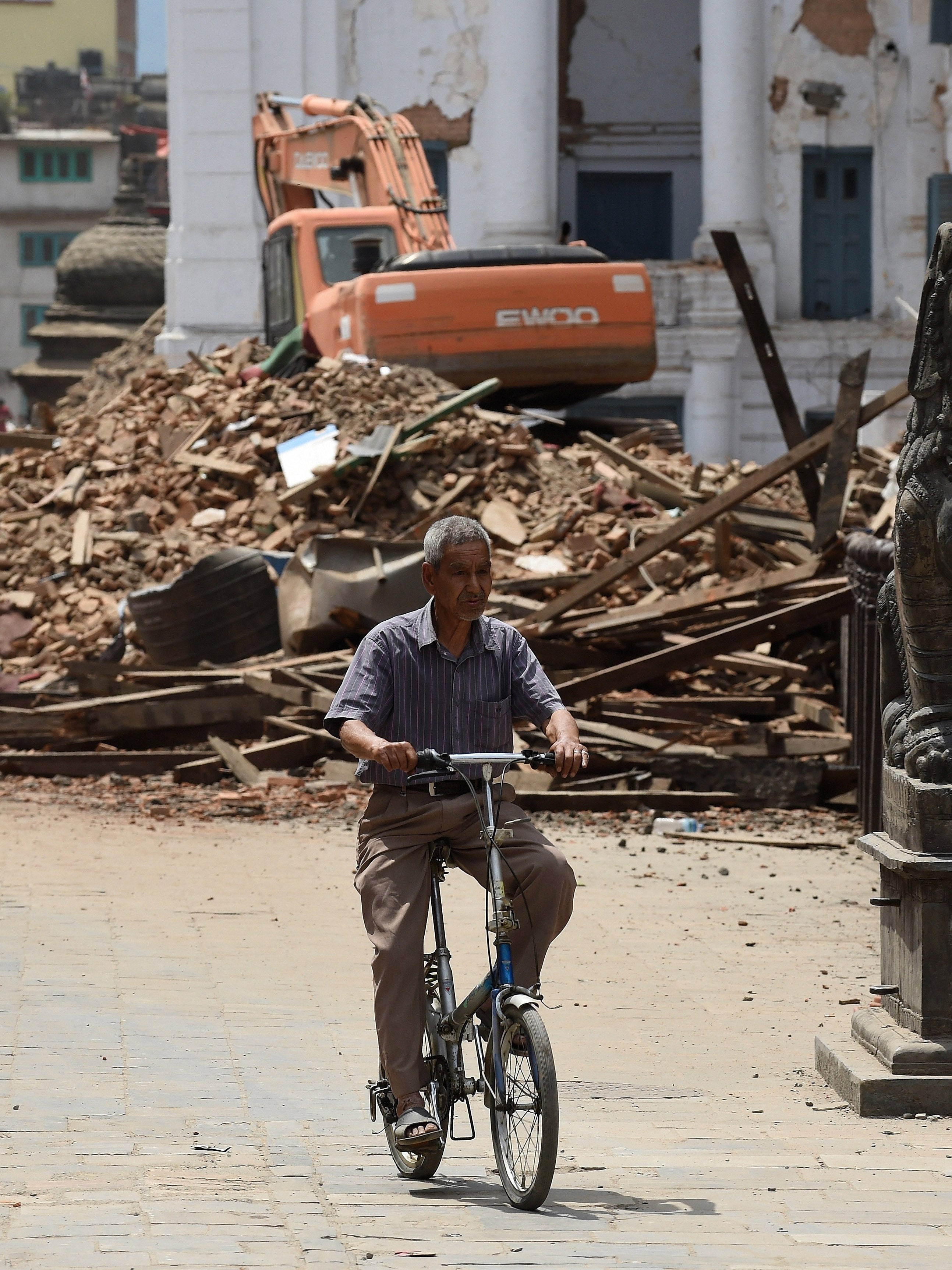 Rubble litters the streets of Nepal's capital, Kathmandu (Getty)