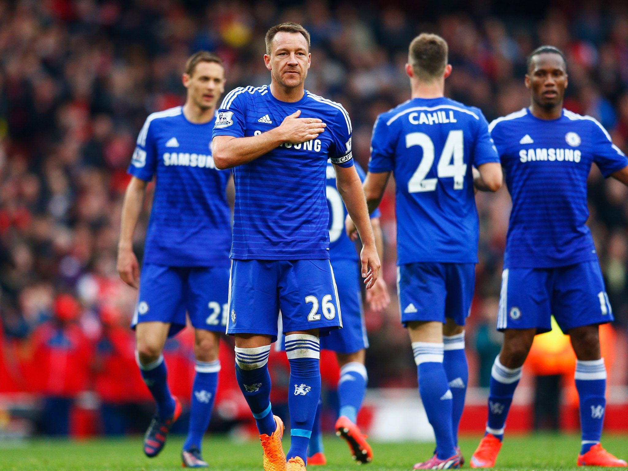 John Terry celebrates at the final whistle