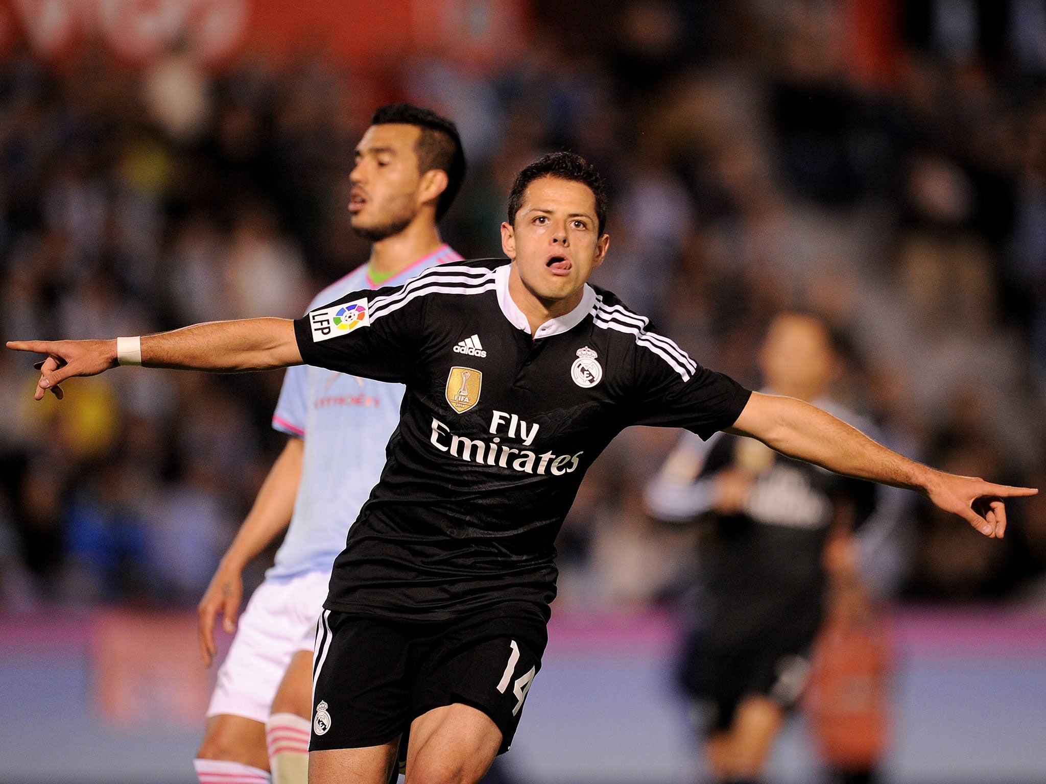 Hernandez celebrates after scoring against Celta Vigo