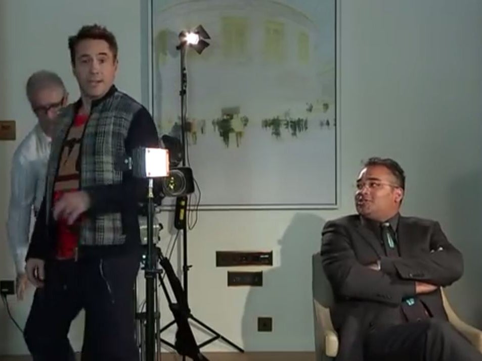 Robery Downey Jr was not keen to answer Krishnan Guru-Murthy's questions