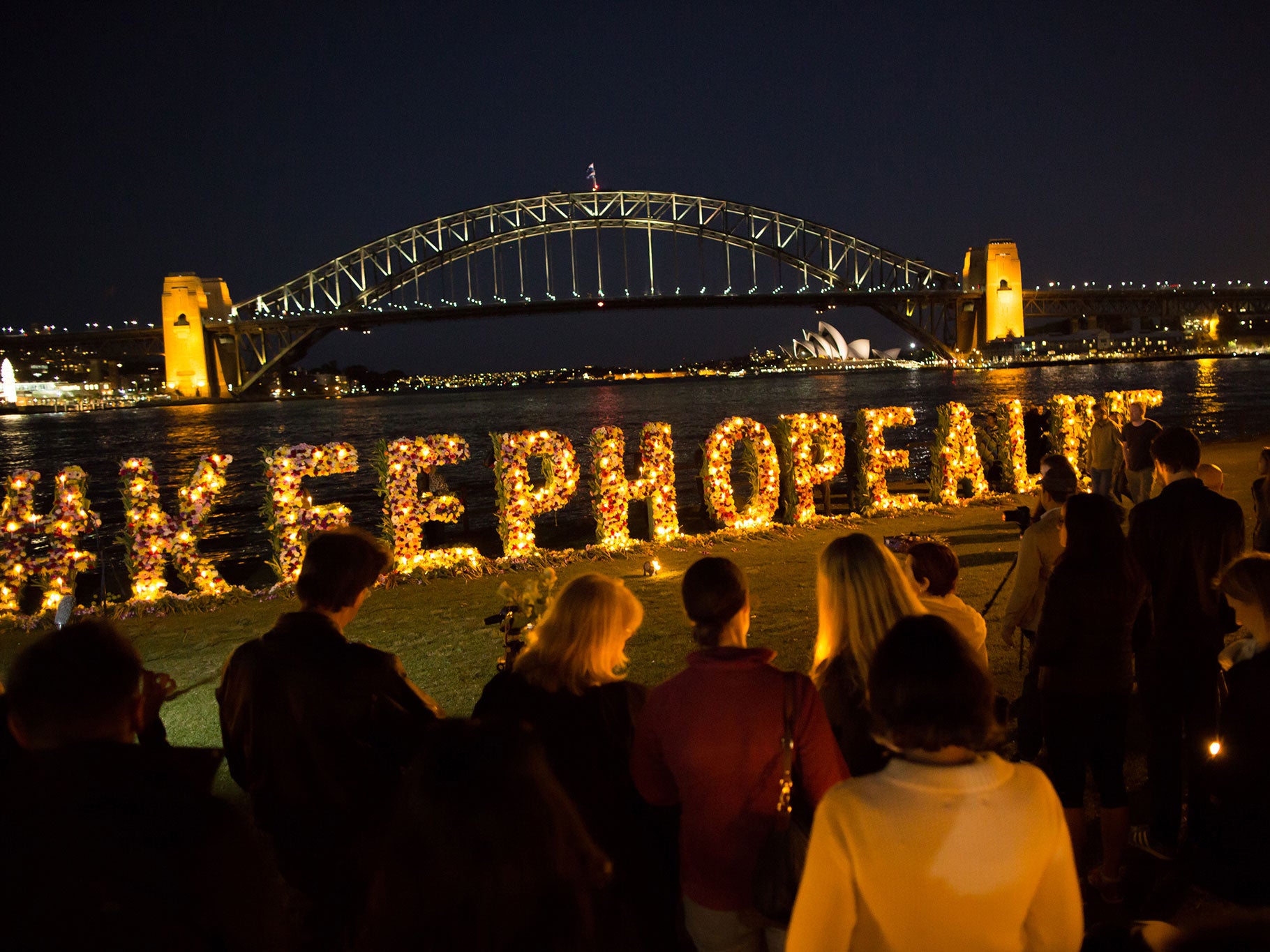 People at a vigil in Sydney on 27 April against the execution of Australians Andrew Chan and Myuran Sukumaran