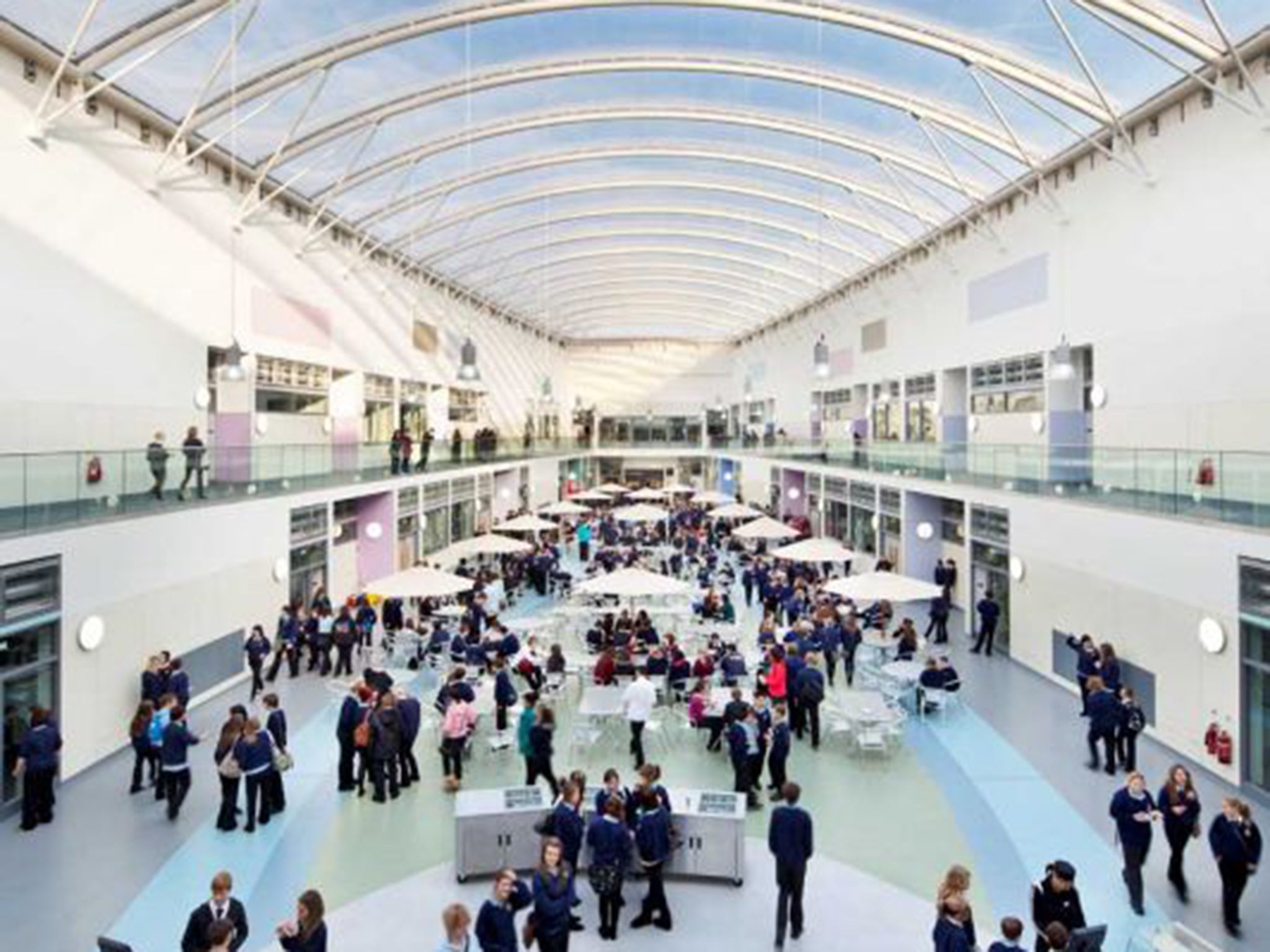 The open-plan interior of Bexhill High Academy