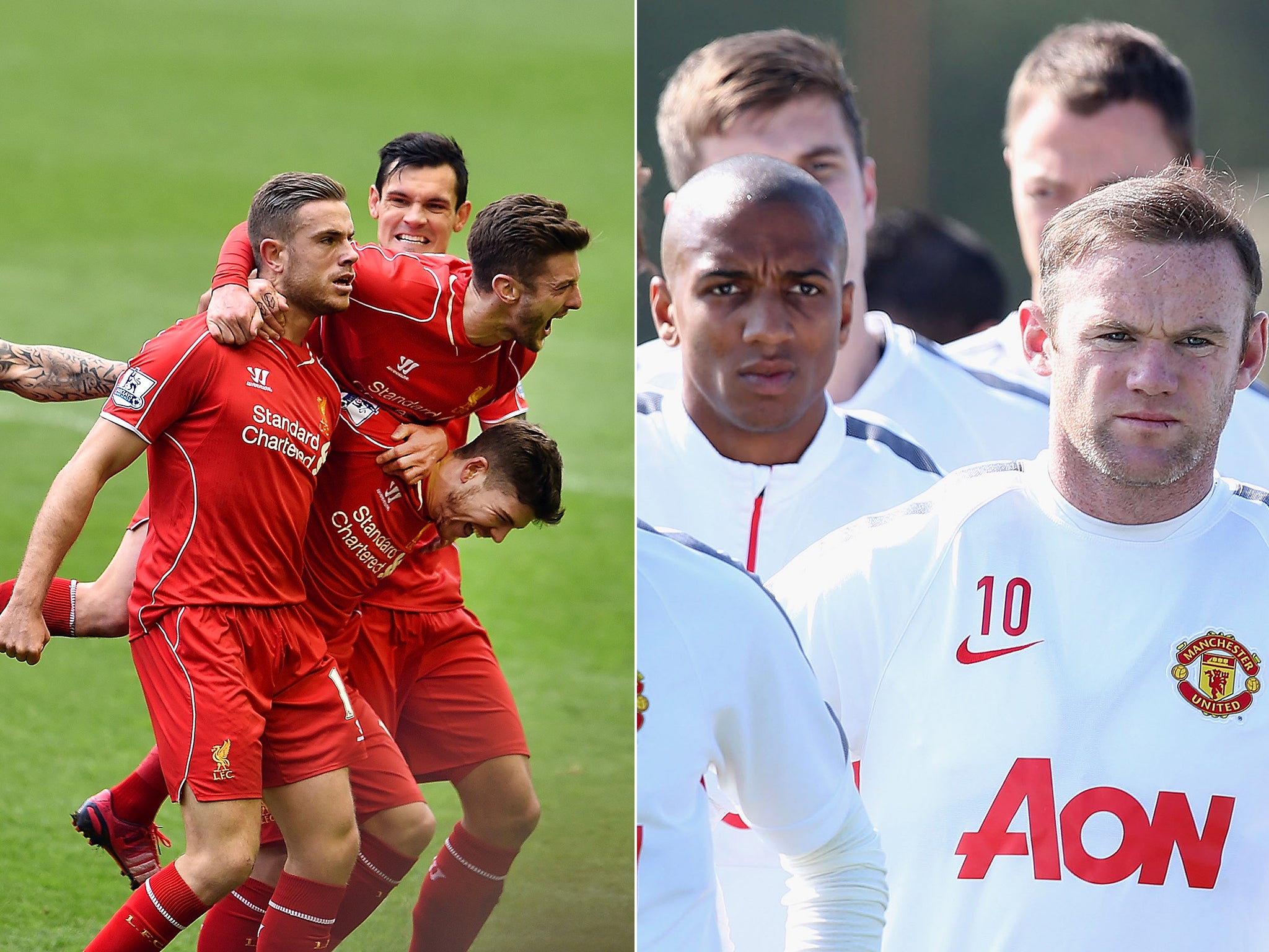 Liverpool’s Jordan Henderson and United's Wayne Rooney