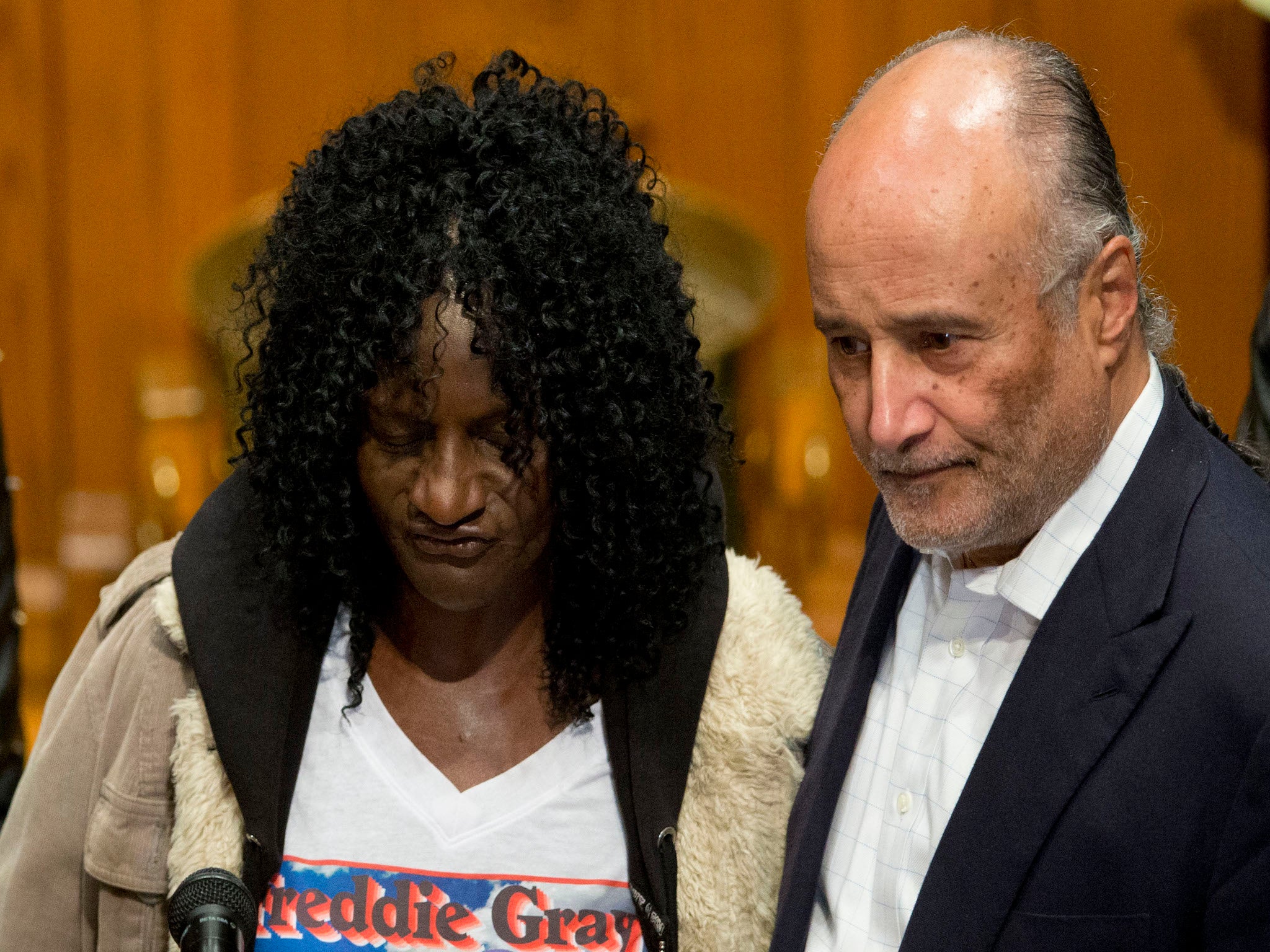 Freddie Gray's mother, Gloria Darden, and lawyer Billy Murphy, appealed for calm