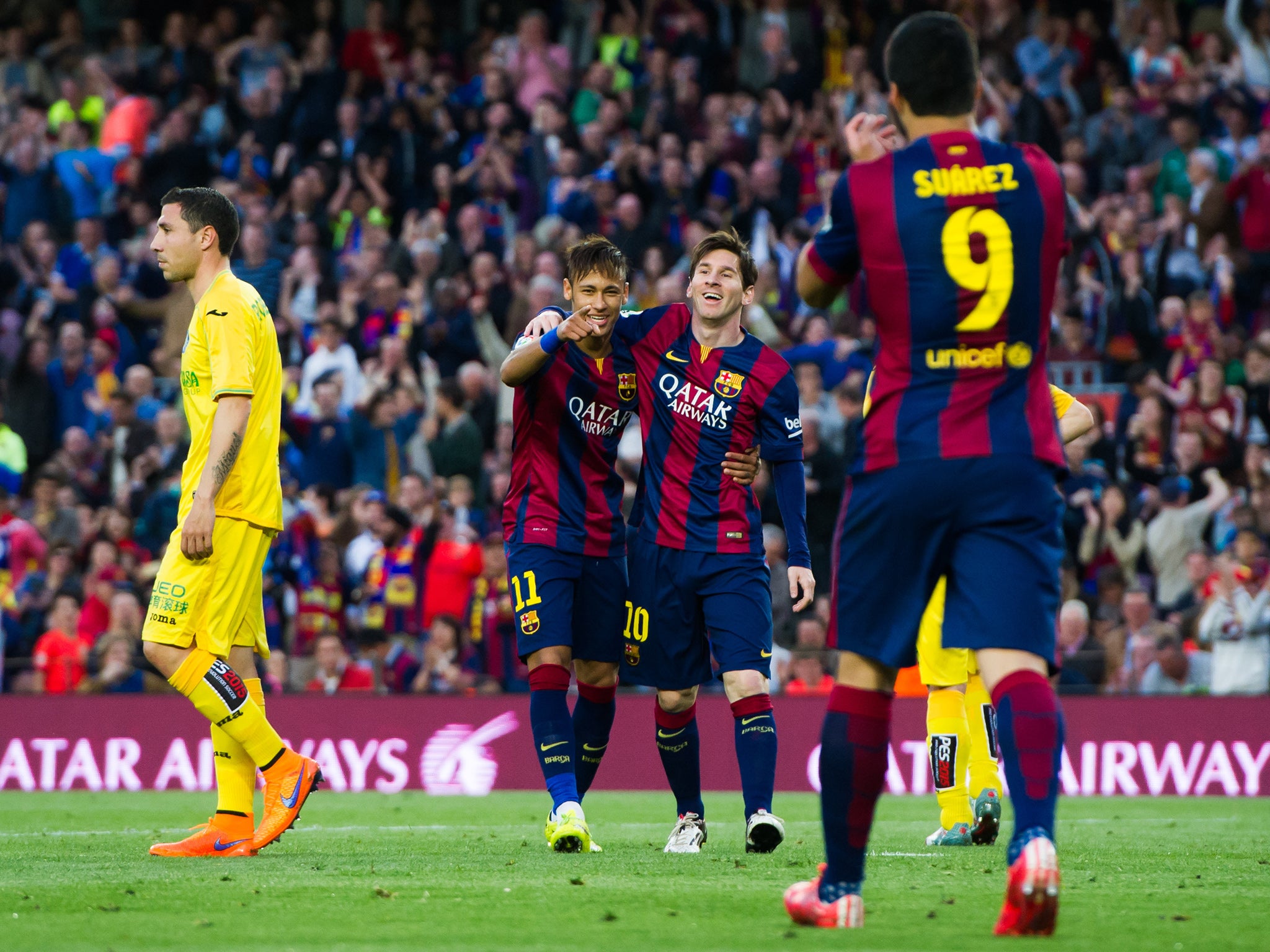 Messi, Suarez and Neymar have scored 108 goals and added 49 assists between them this season