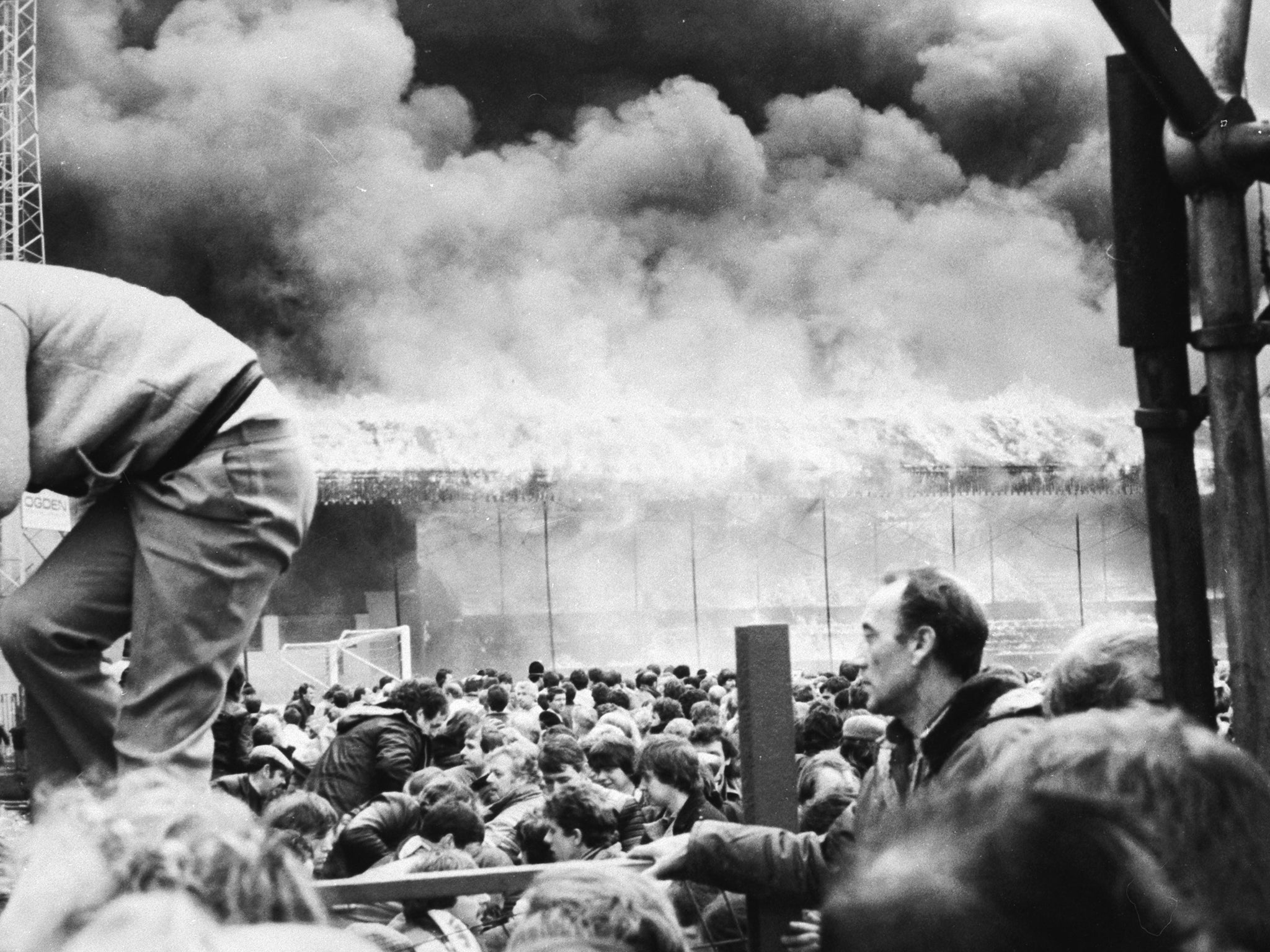 A view of the Bradford City stadium fire