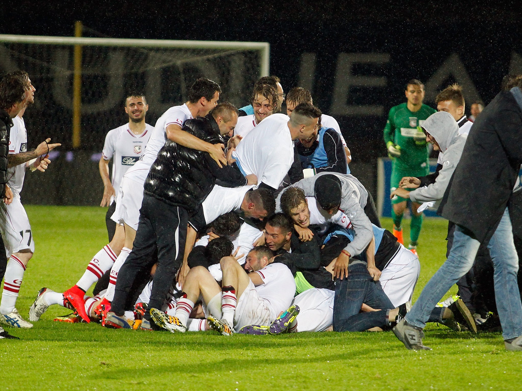 Carpi celebrate promotion to Serie A