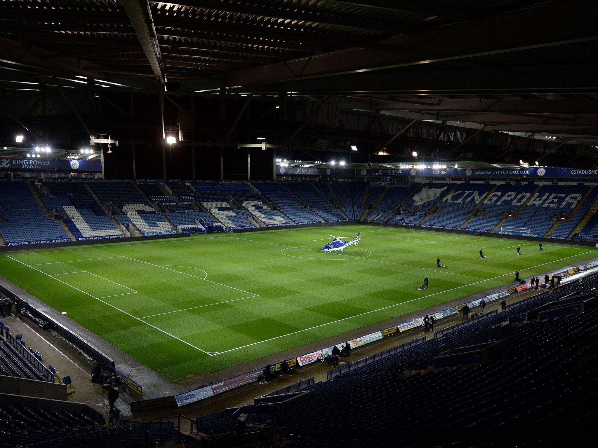 Srivaddhanaprabha private helicopter lands on the King Power pitch