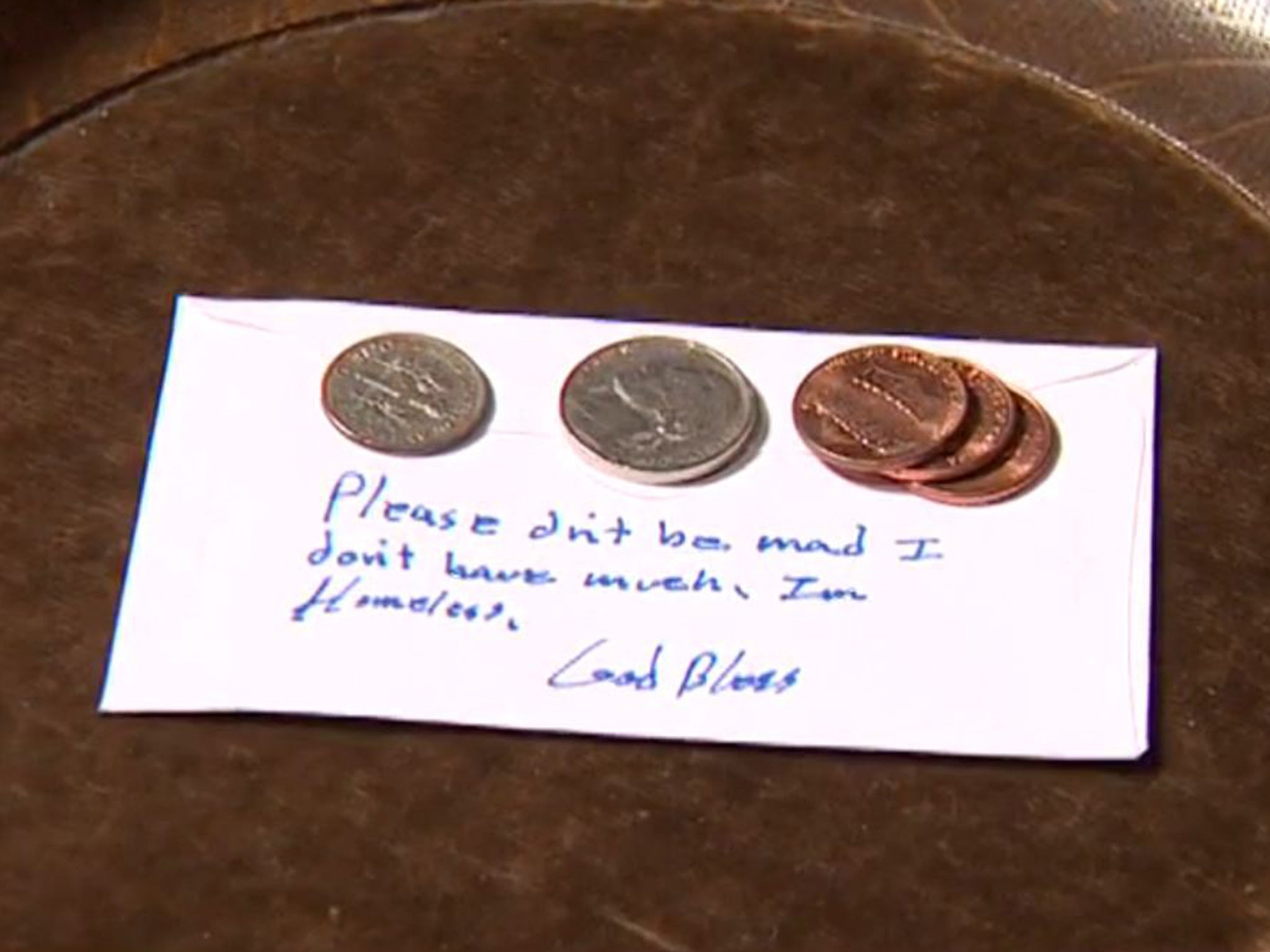 The note and offering left at the First United Methodist Church in Charlotte