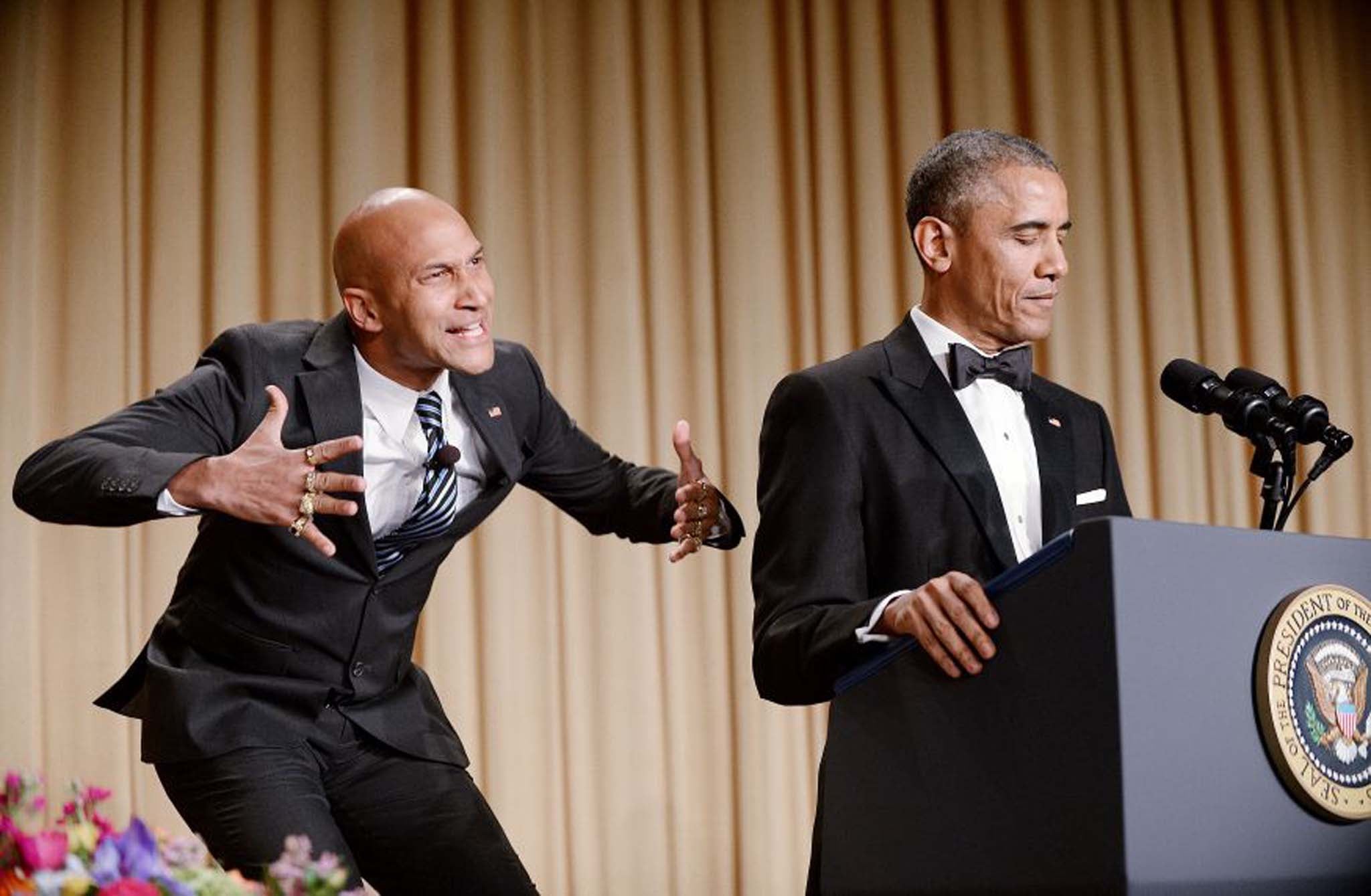 Keegan-Michael Key and Barack Obama at the 2015 White House Correspondent's Association Gala