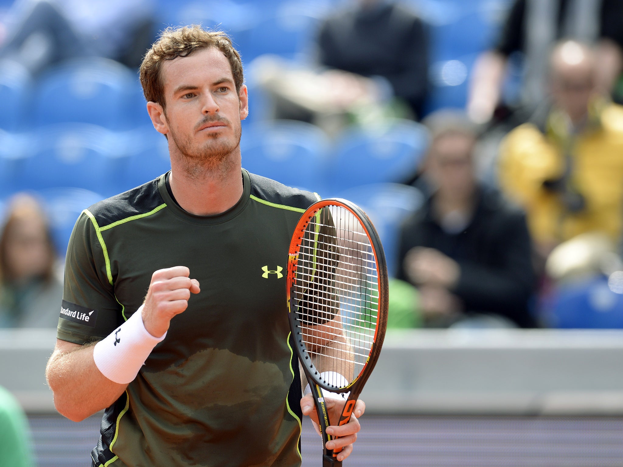 Andy Murray celebrates at the BMW Open