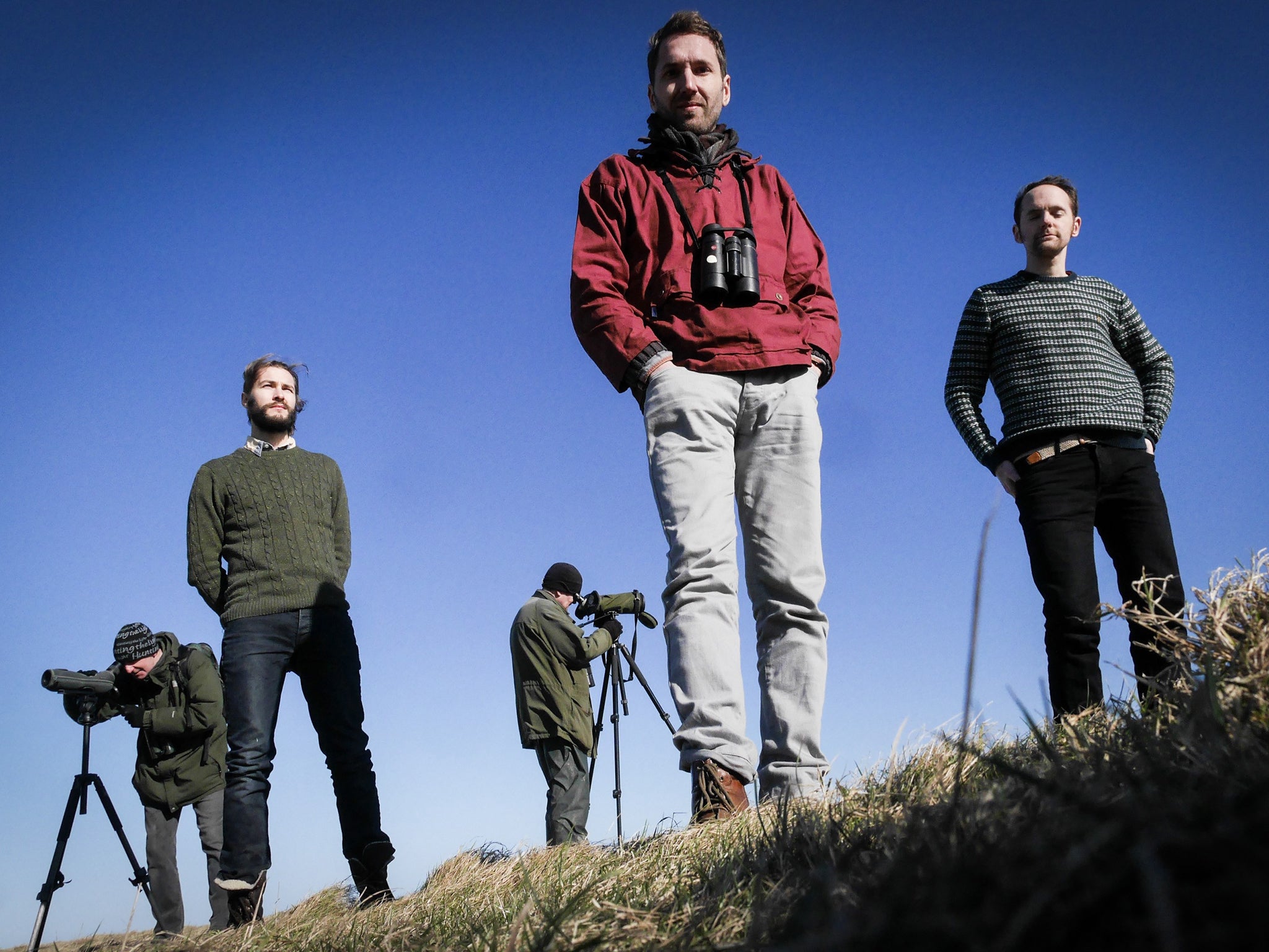 Stornoway get up to a spot of birdwatching Lindisfarne