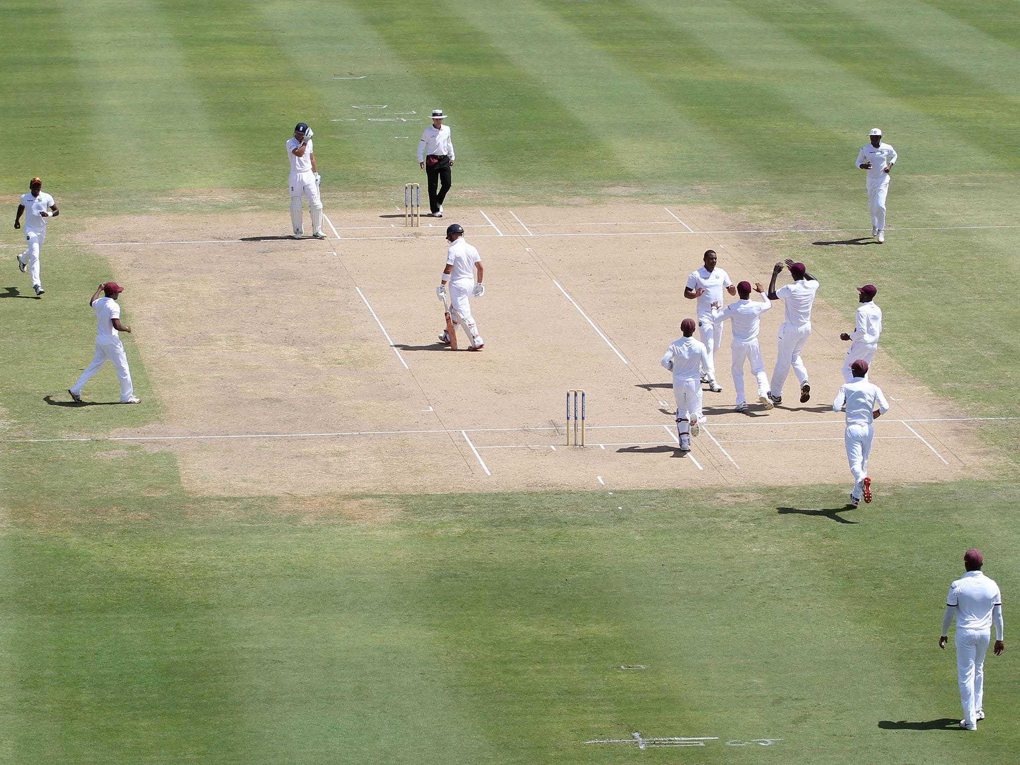 Jonathan Trott trudges off after going for a duck