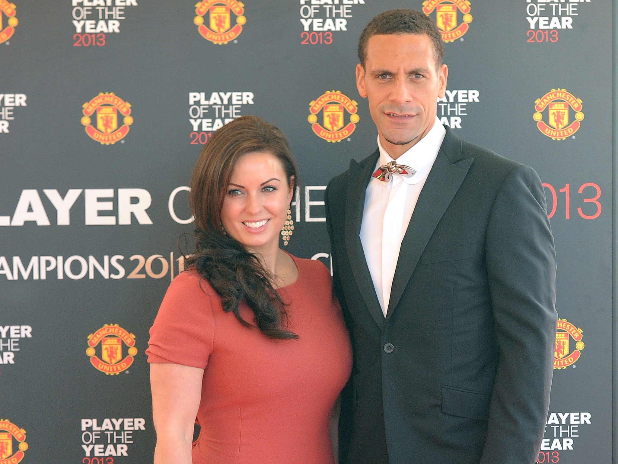 Rebecca Ellison pictured alongside Rio Ferdinand in 2013