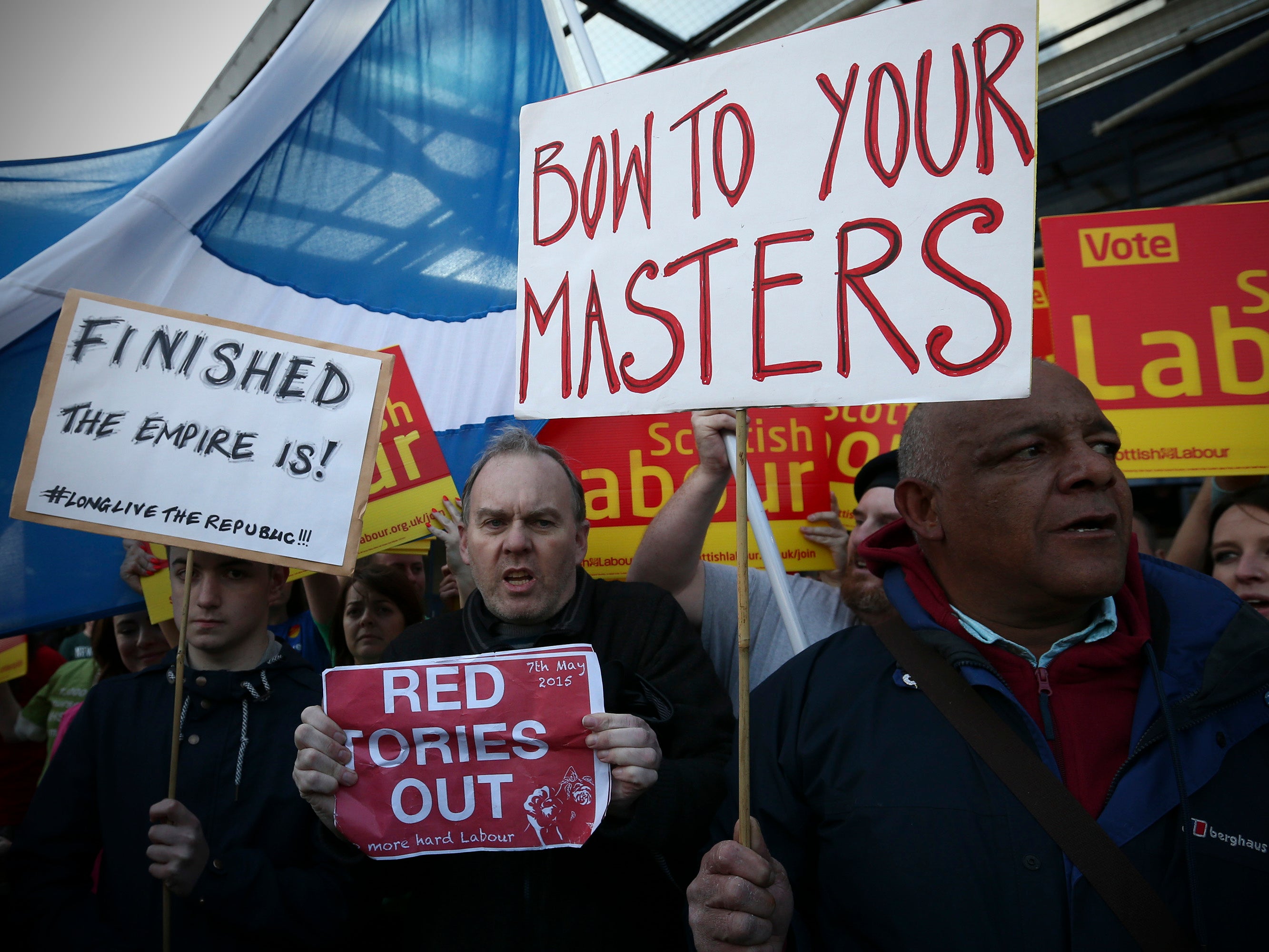 Protesters attempted outside the Labour rally