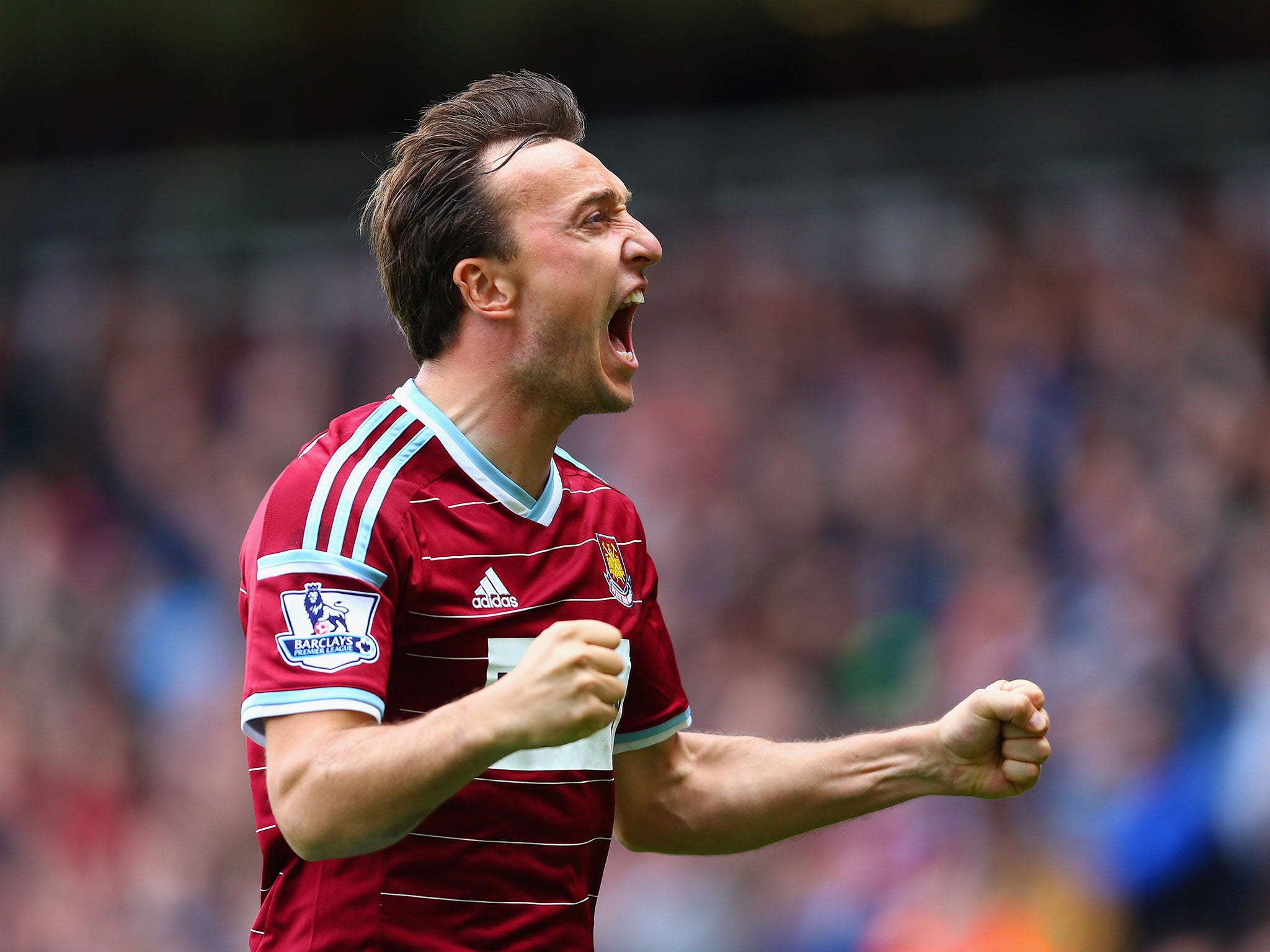 Mark Noble celebrates his goal for West Ham