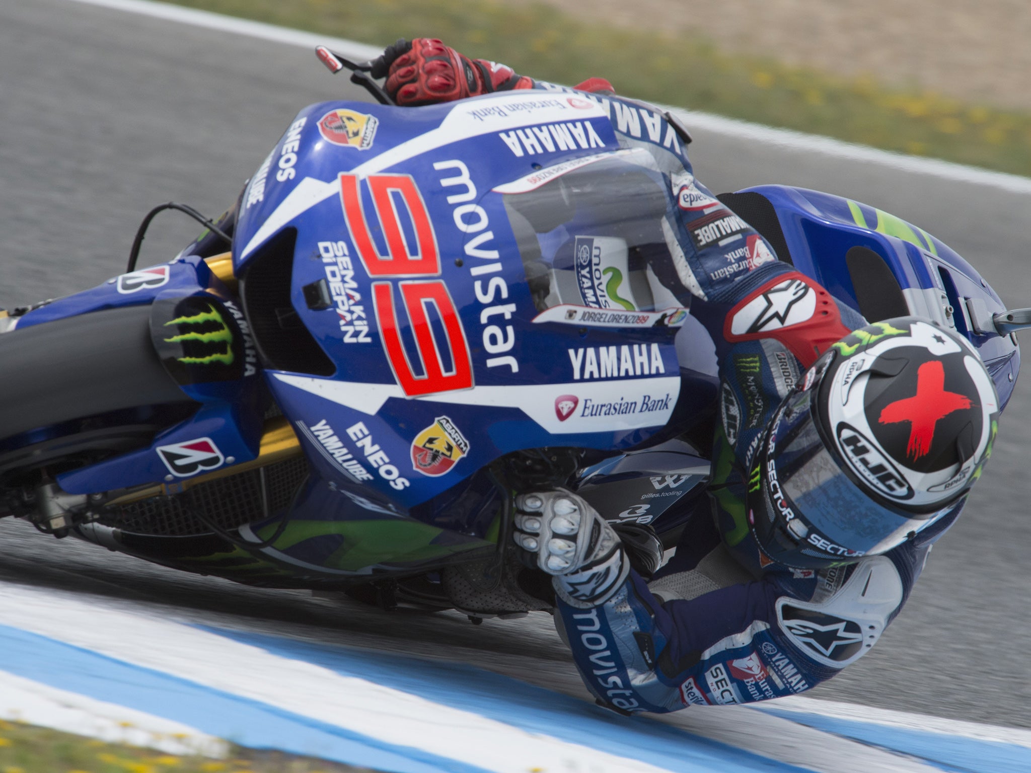 Jorge Lorenzo on his way to victory at Jerez