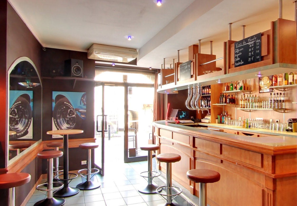 The interior of the bar Le Starter. The landlord went on trial for manslaughter today.