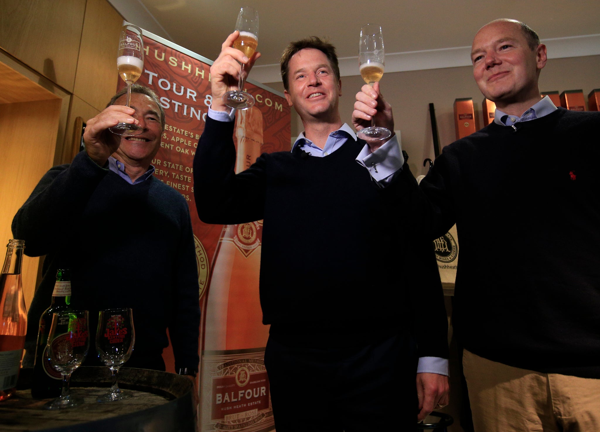 Nick Clegg hopes he will be able to raise a toast to another five years in government after the election