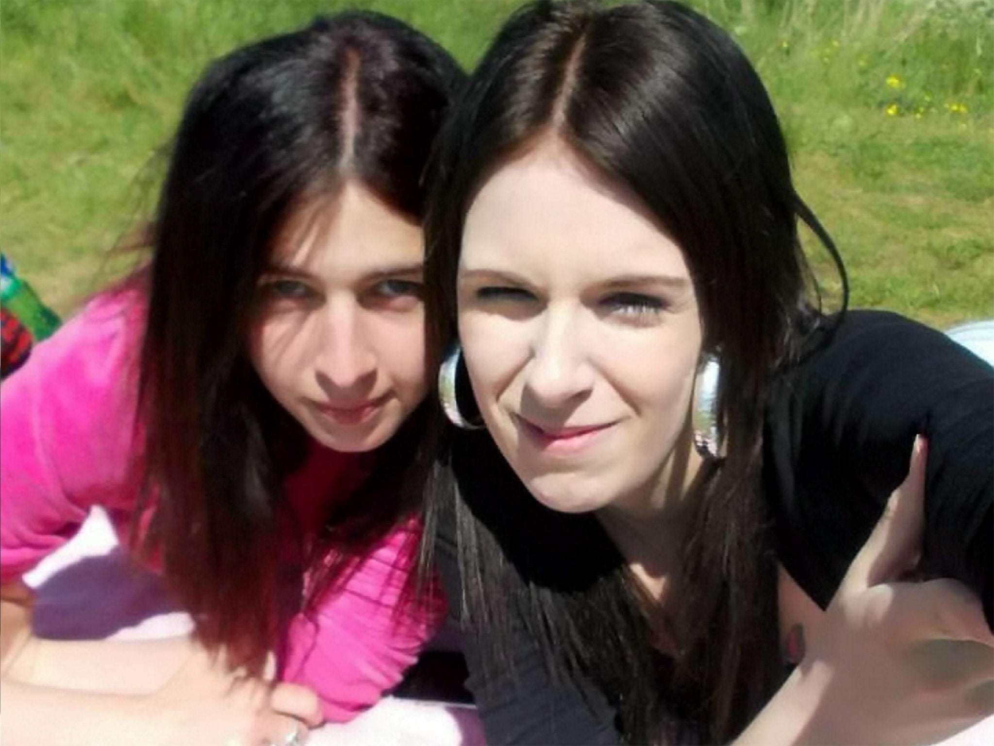 Emma Crossman, right, and her friend Milly Caller. Ms Crossman died of suffocation