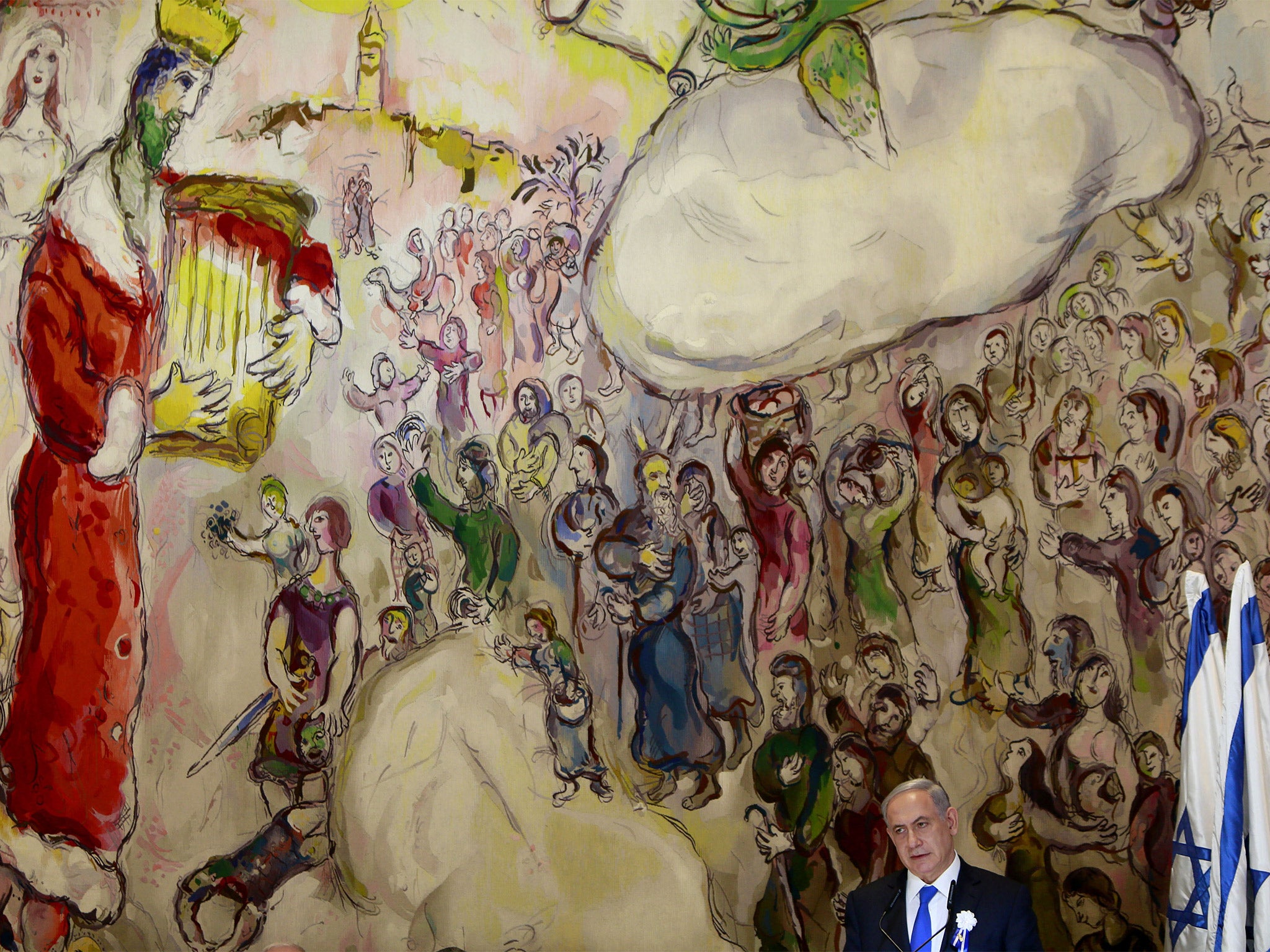 Benjamin Netanyahu delivering a speech at the first session of the newly elected Knesset in Jerusalem in March; the deadline for the formation of a new government is today