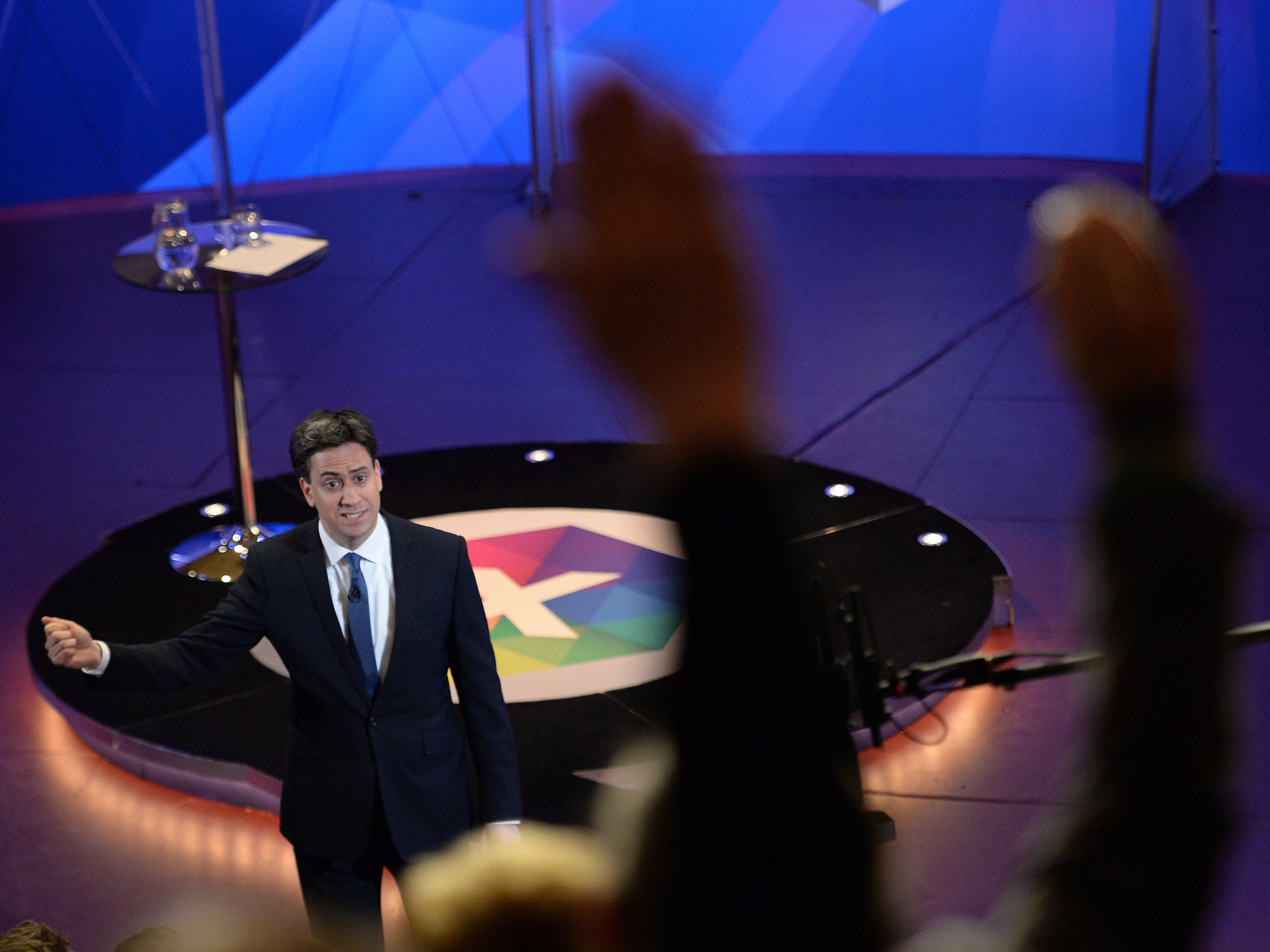 Ed Miliband speaks to the audience during last week's BBC Question Time special (Getty)
