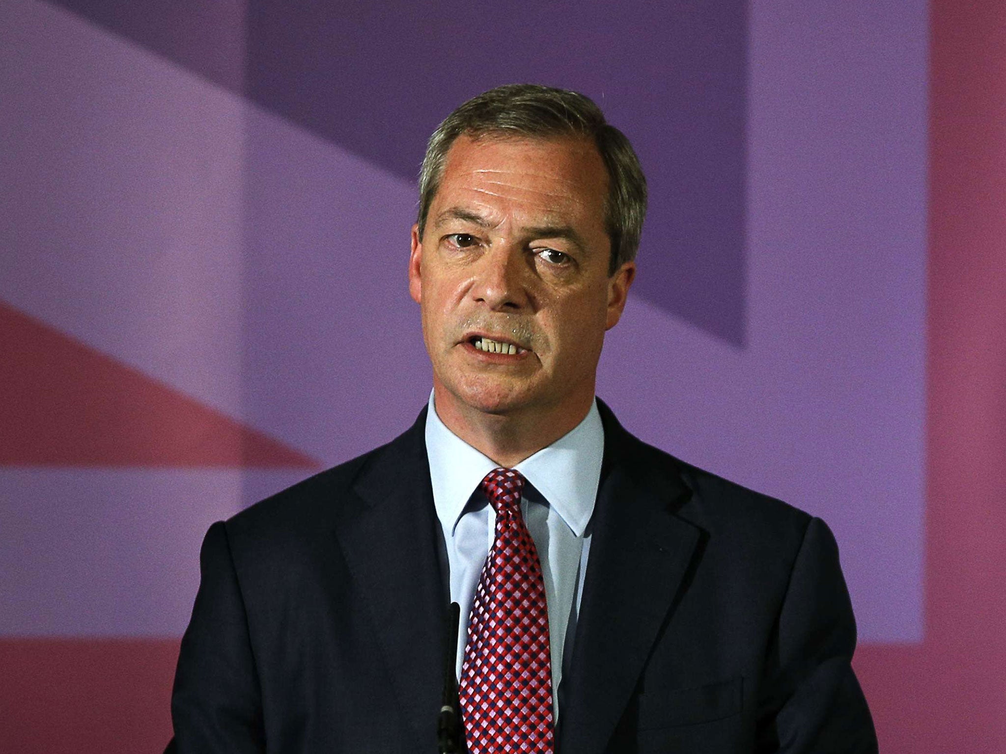 Nigel Farage speaking at the launch of his party's manifesto in Thurrock