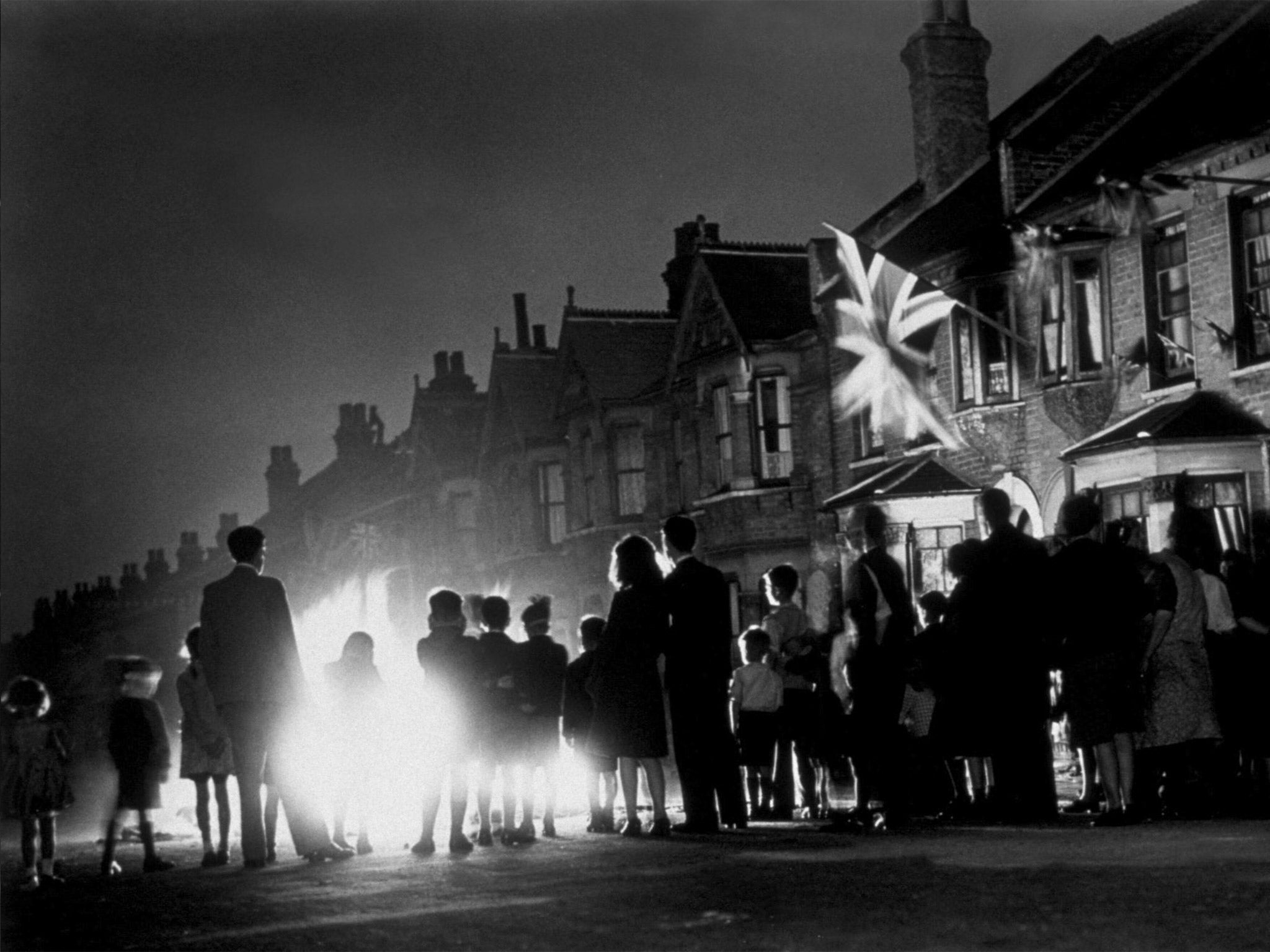 Burnt offerings: small bonfires were the usual drill on VE Night (Getty)