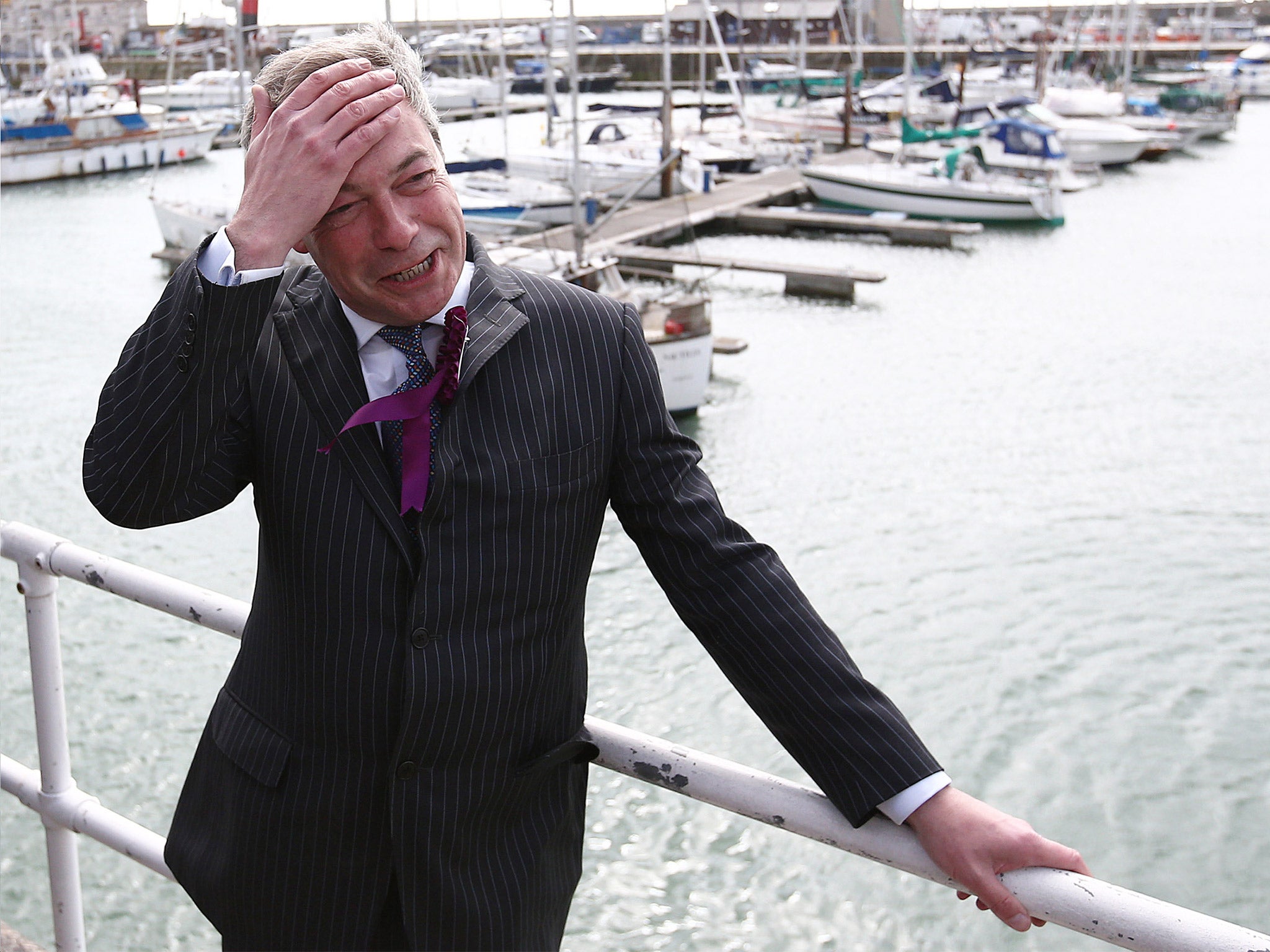 Nigel Farage at Ramsgate Harbour on Wednesday