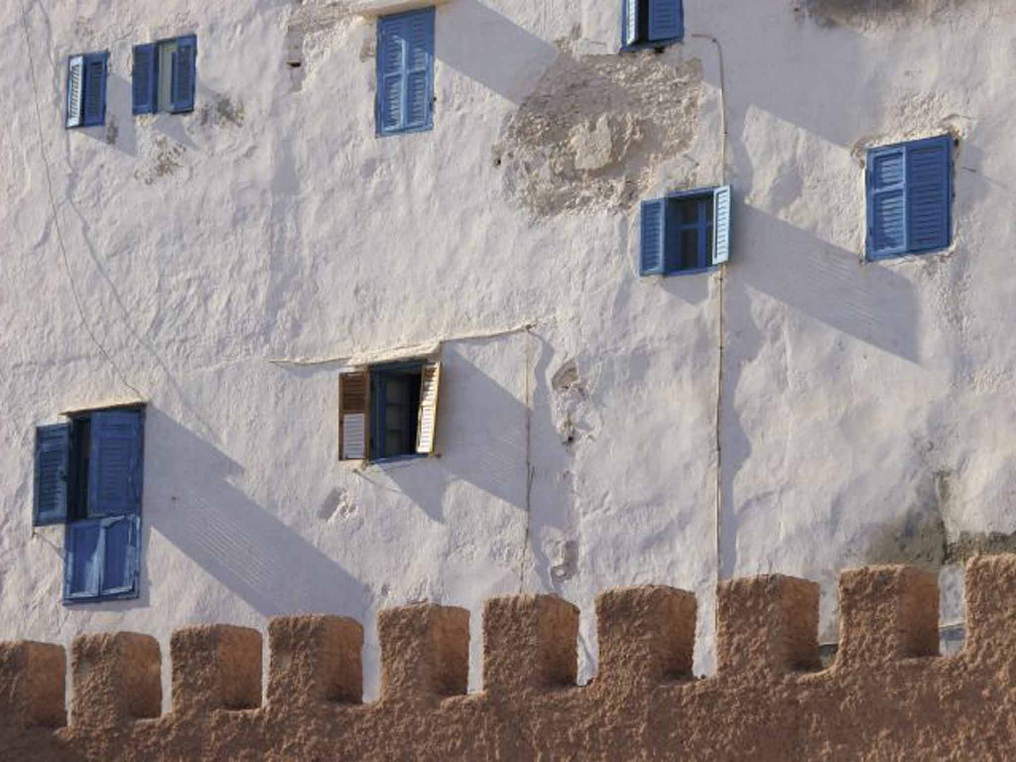 A whitewashed house