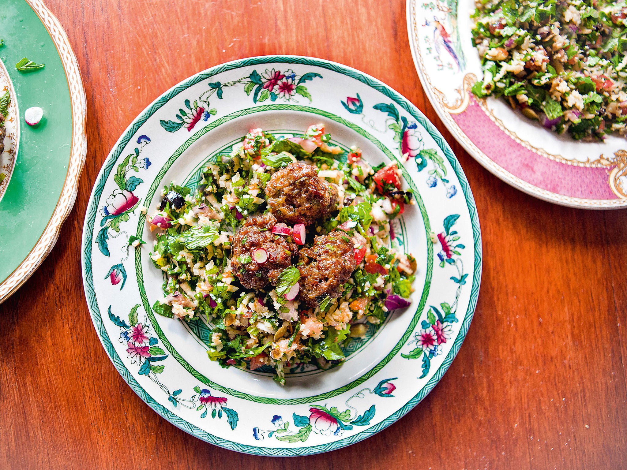 The Hemsley sisters' Lamb Meatballs and Cauliflower Tabbouleh