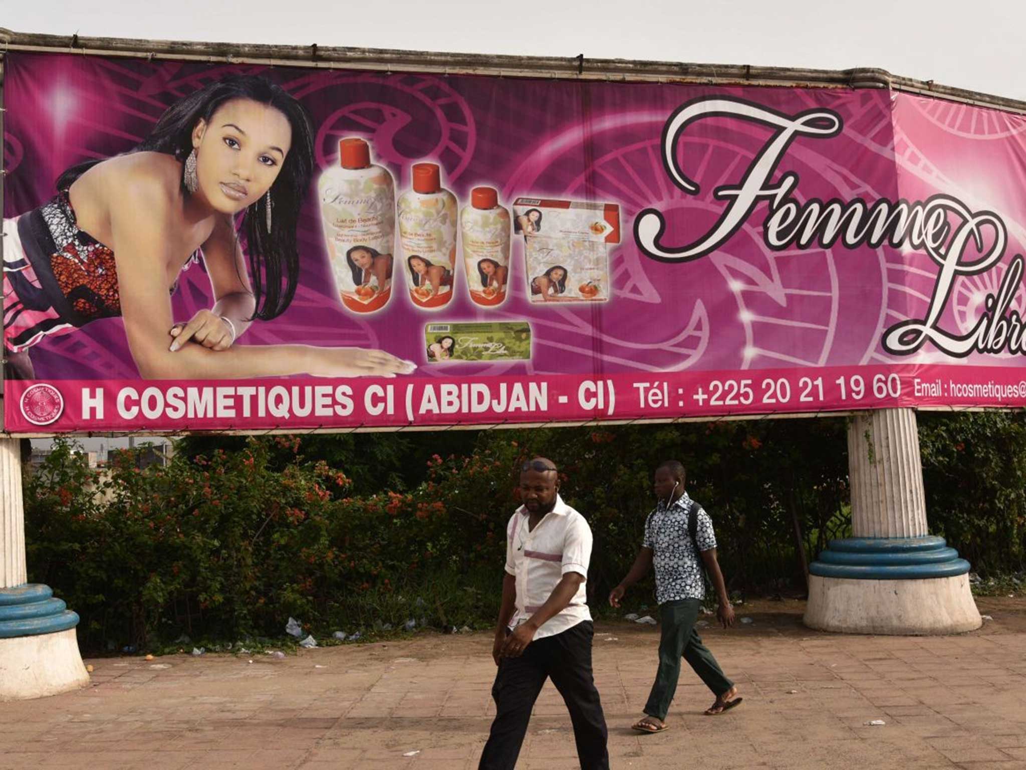 A common advertisement in central Abidjan