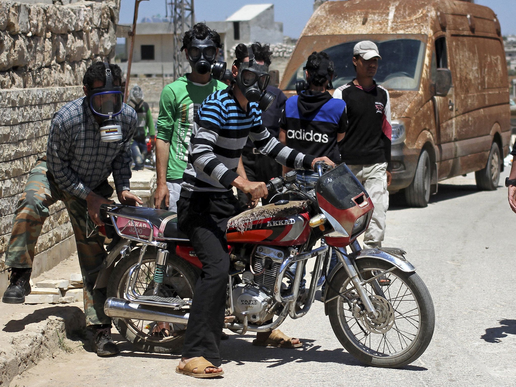 Civilians donned gas masks after reported attack