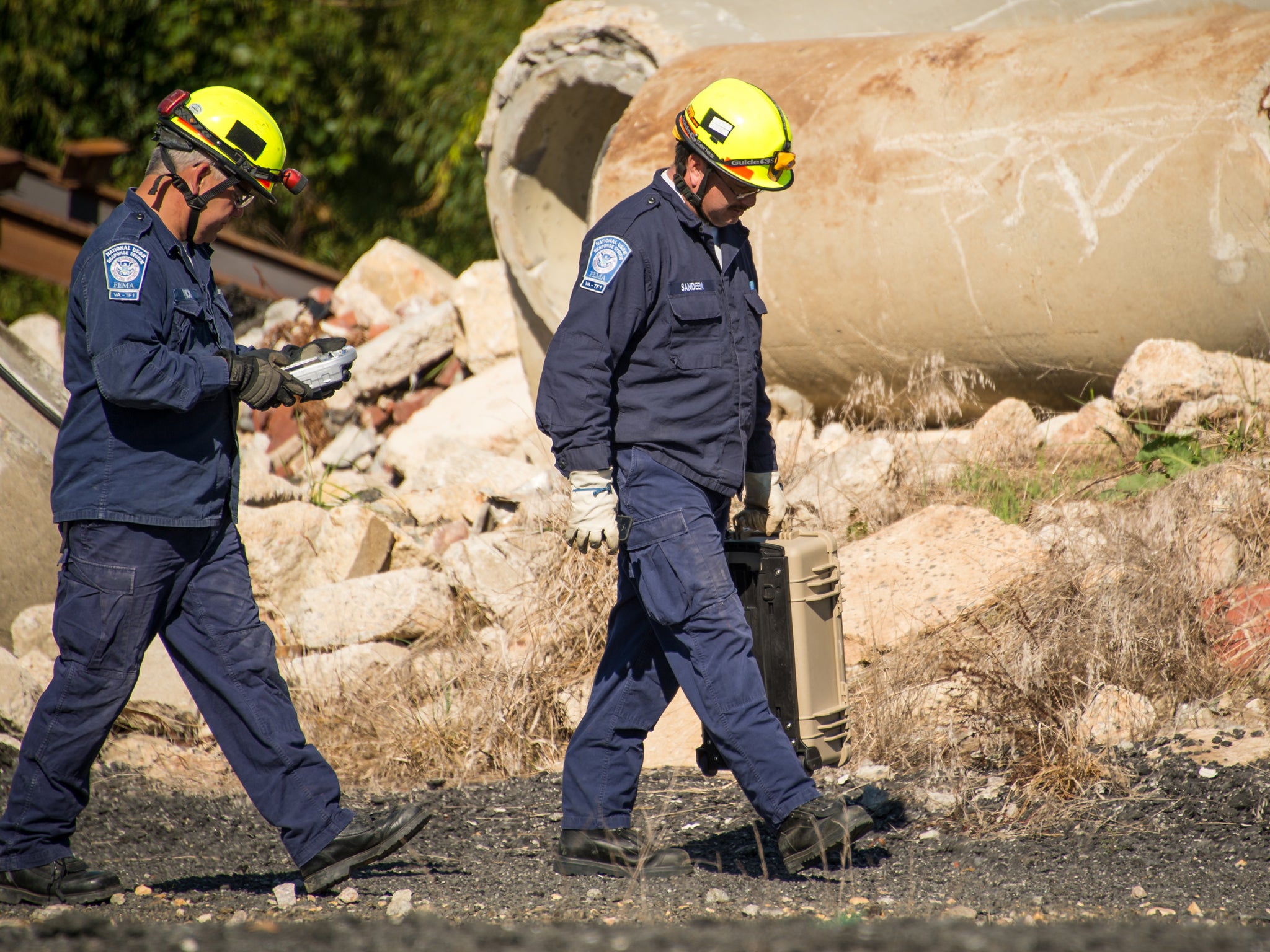 This picture is from a test of the Finding Individuals for Disaster and Emergency Response (FINDER) prototype technology at the Virginia Task Force 1 Training Facility in Lorton, VA. Image Credit: NASA