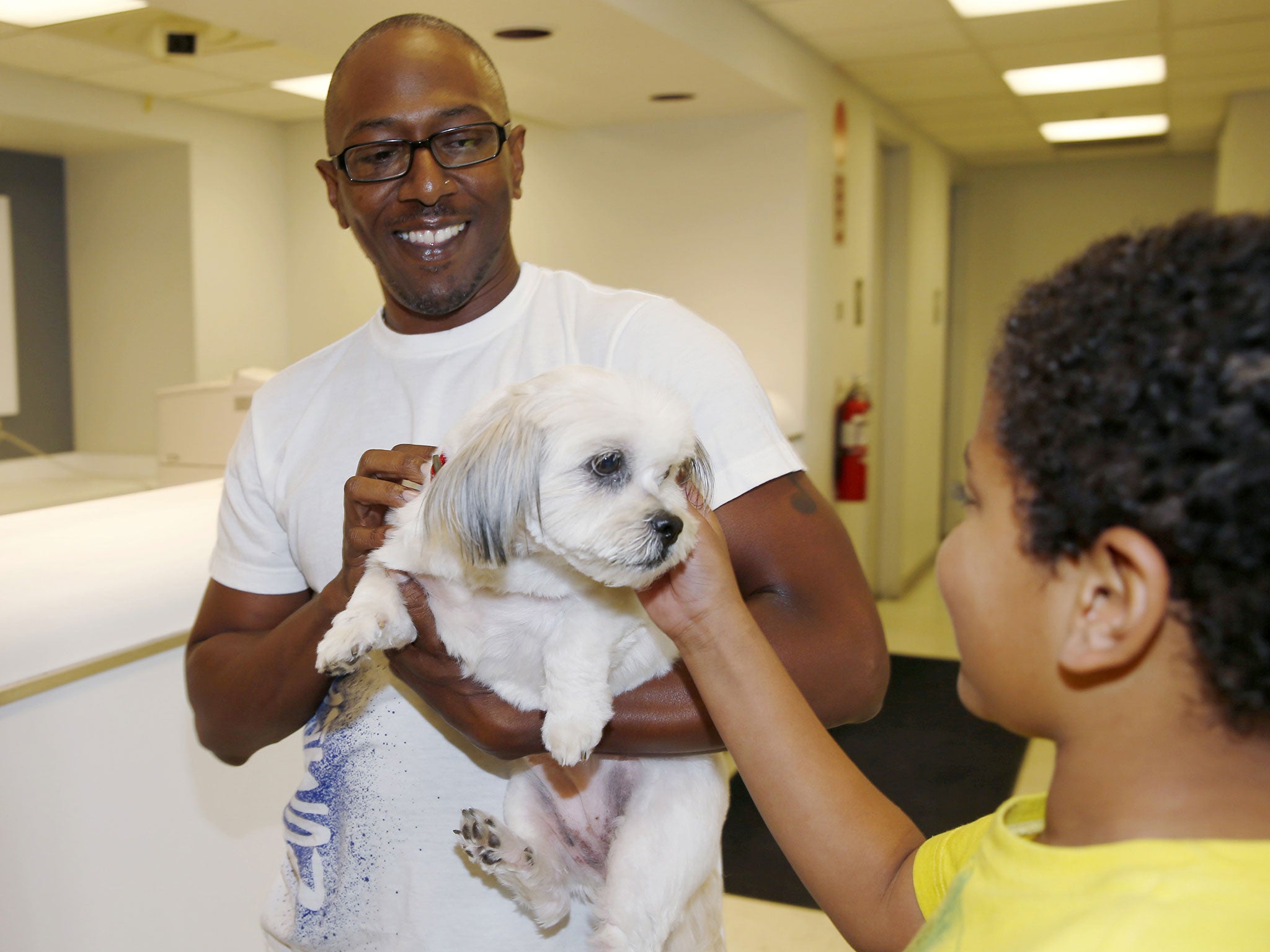 Reunited at last: Kelly Booker with Lilly