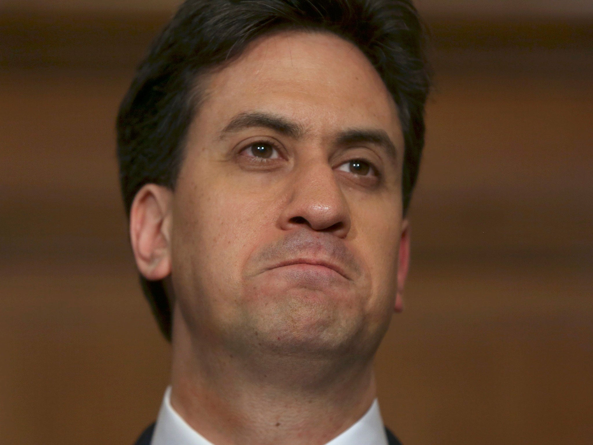 Labour Party leader Ed Miliband announces his resignation as leader at a news conference in London