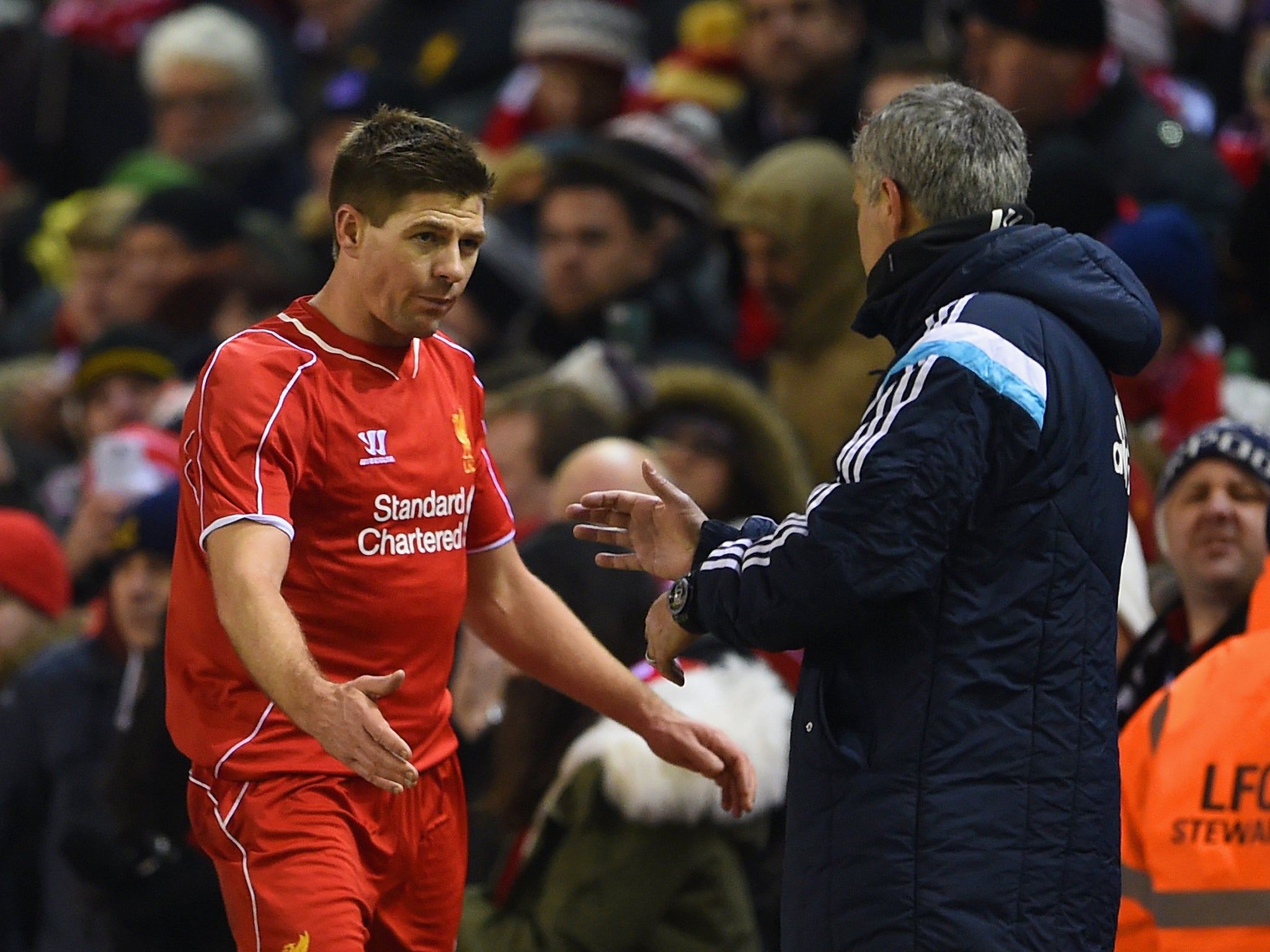 Jose Mourinho and Steven Gerrard