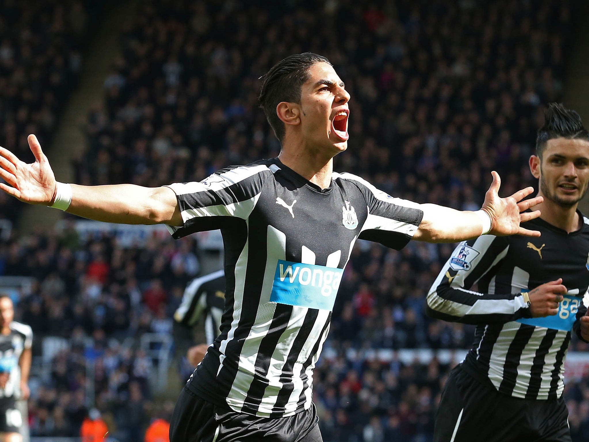 Ayoze Perez celebrates after scoring against West Brom