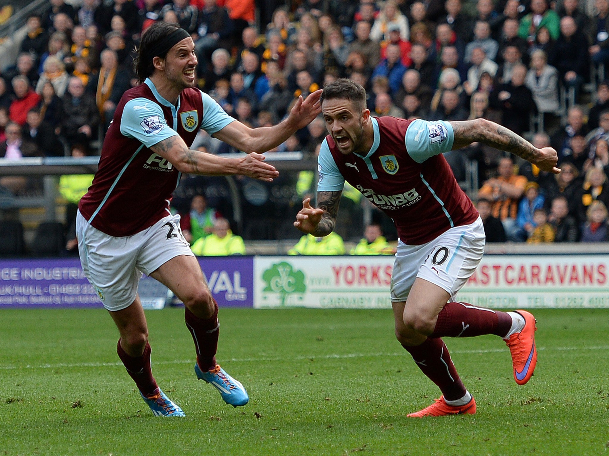 Danny Ings celebrates scoring in the 1-0 win