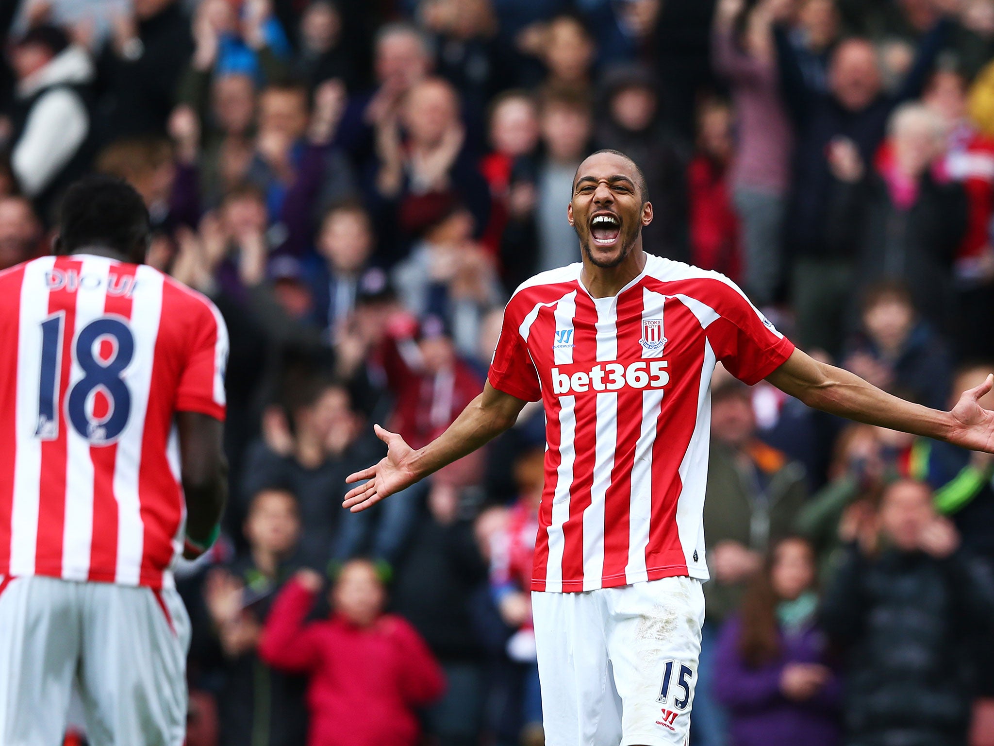 Steven N'Zonzi clcbrates his goal against Spurs