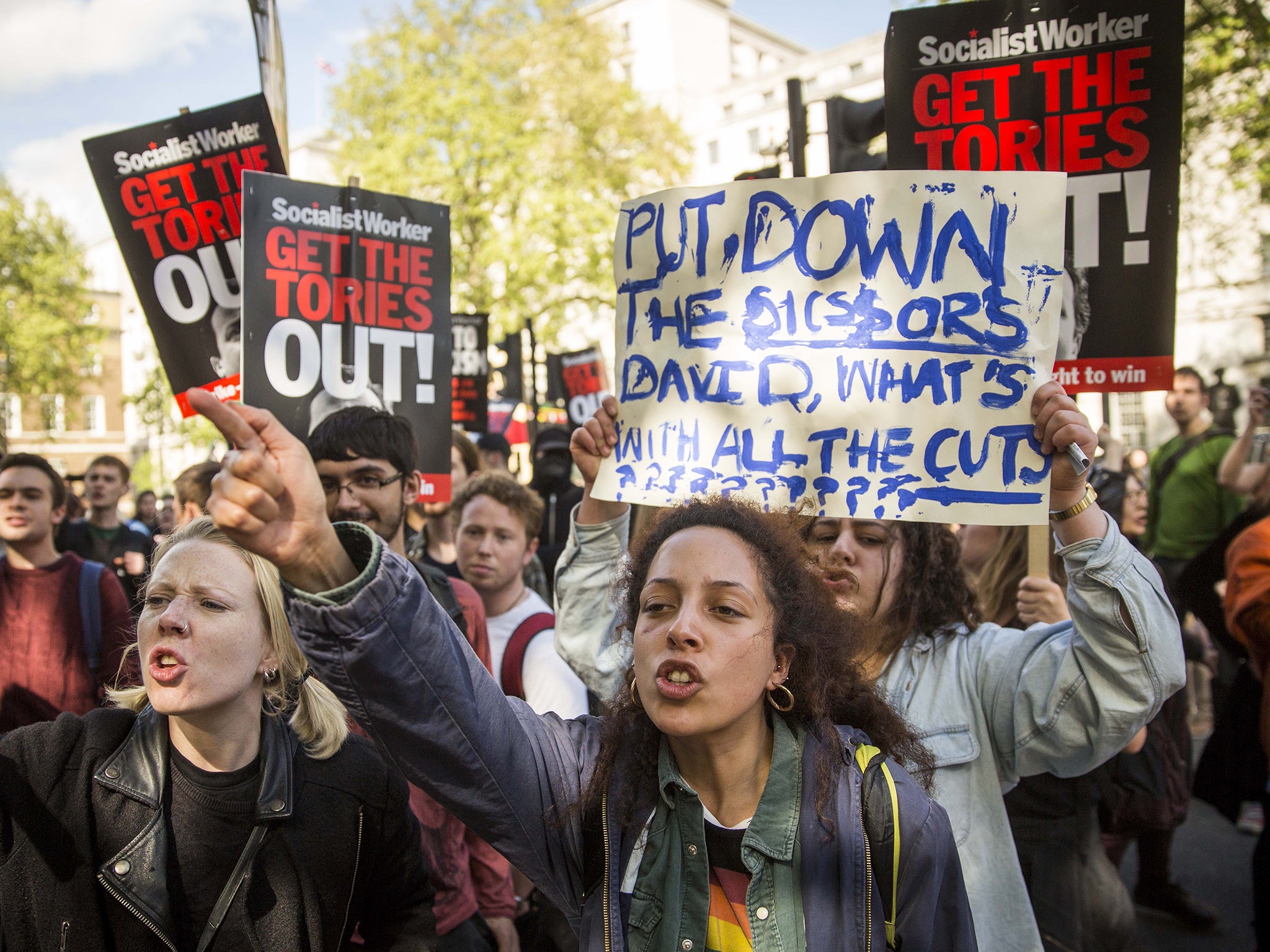 Protests after the election: will the Tories unleash more austerity?